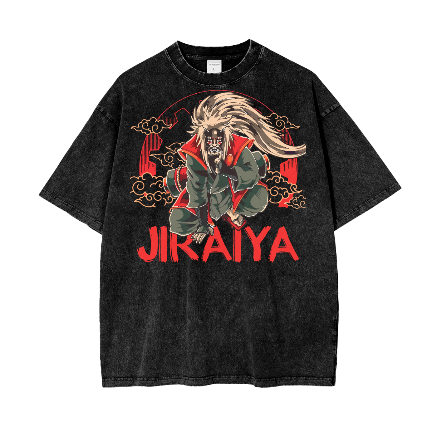 Jiraiya Naruto Oversize Snow Washed T-Shirt