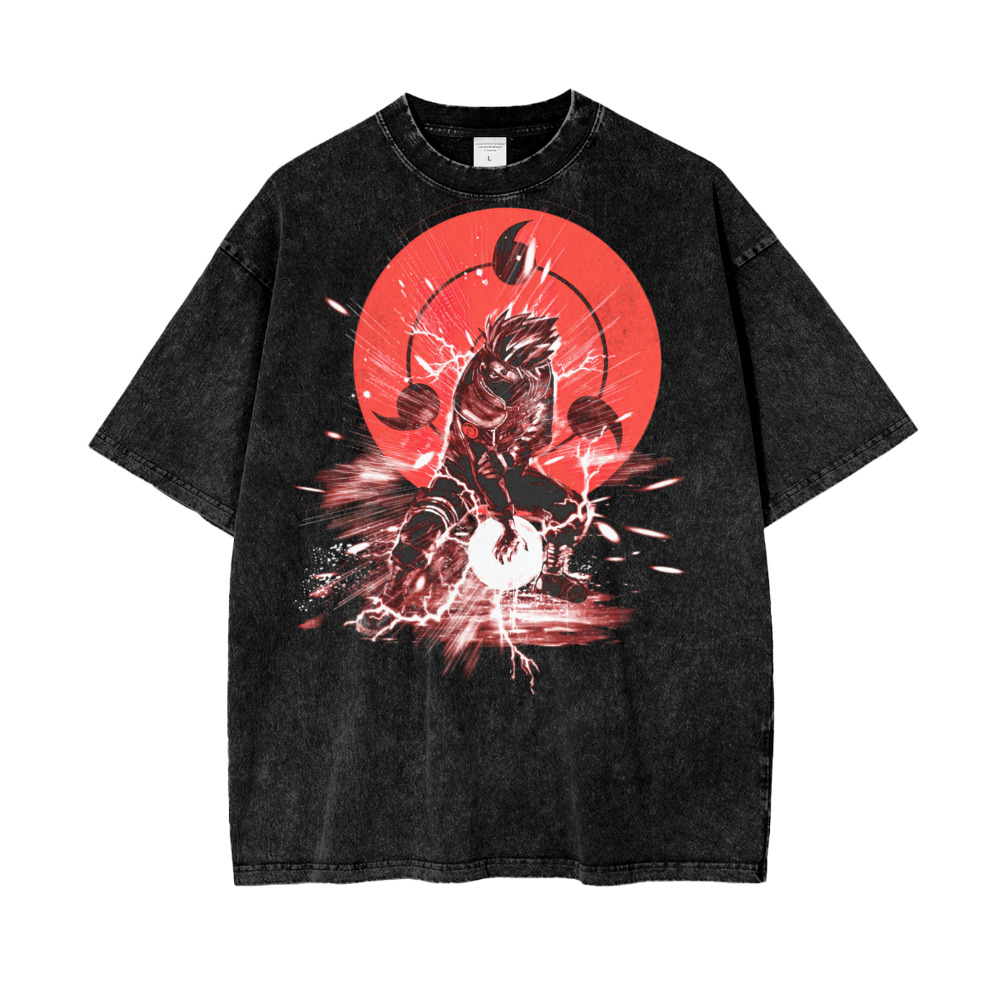 Kakashi Naruto Oversize Snow Washed T-Shirt