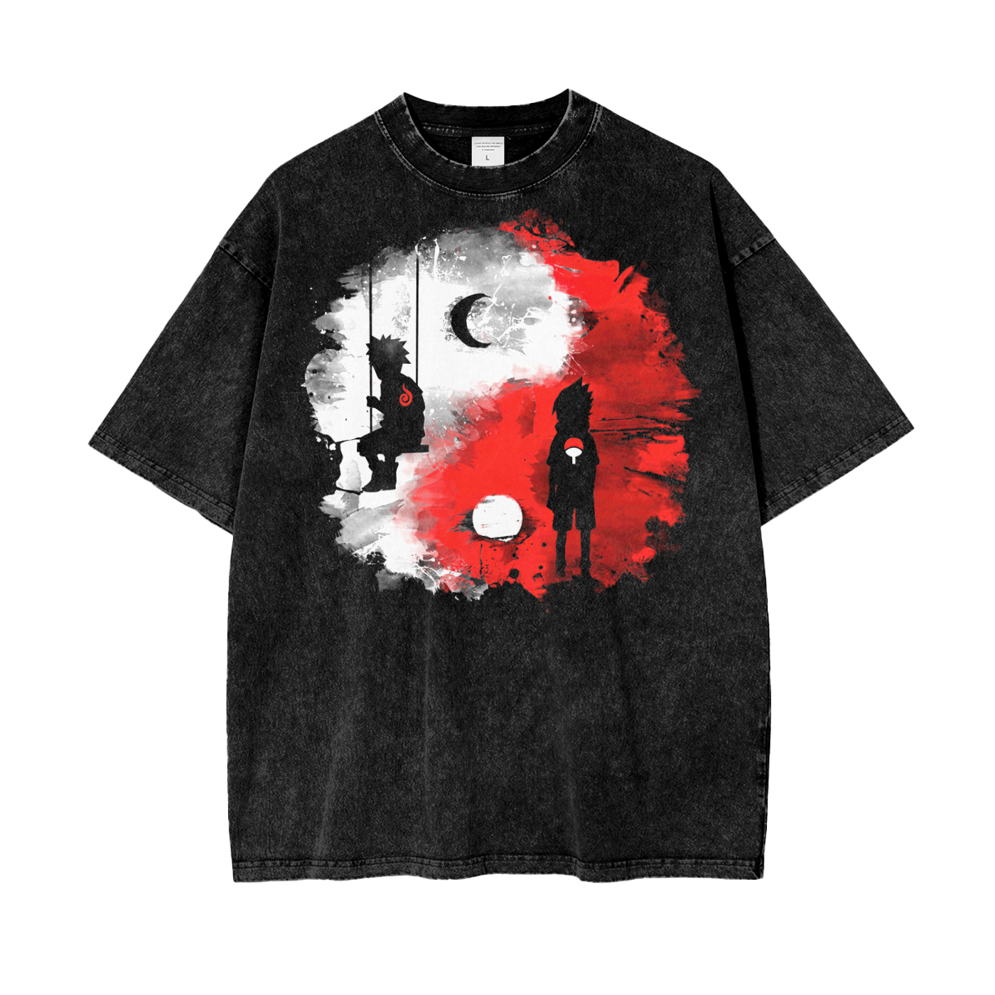 Naruto x Sasuke Oversize Snow Washed T-Shirt