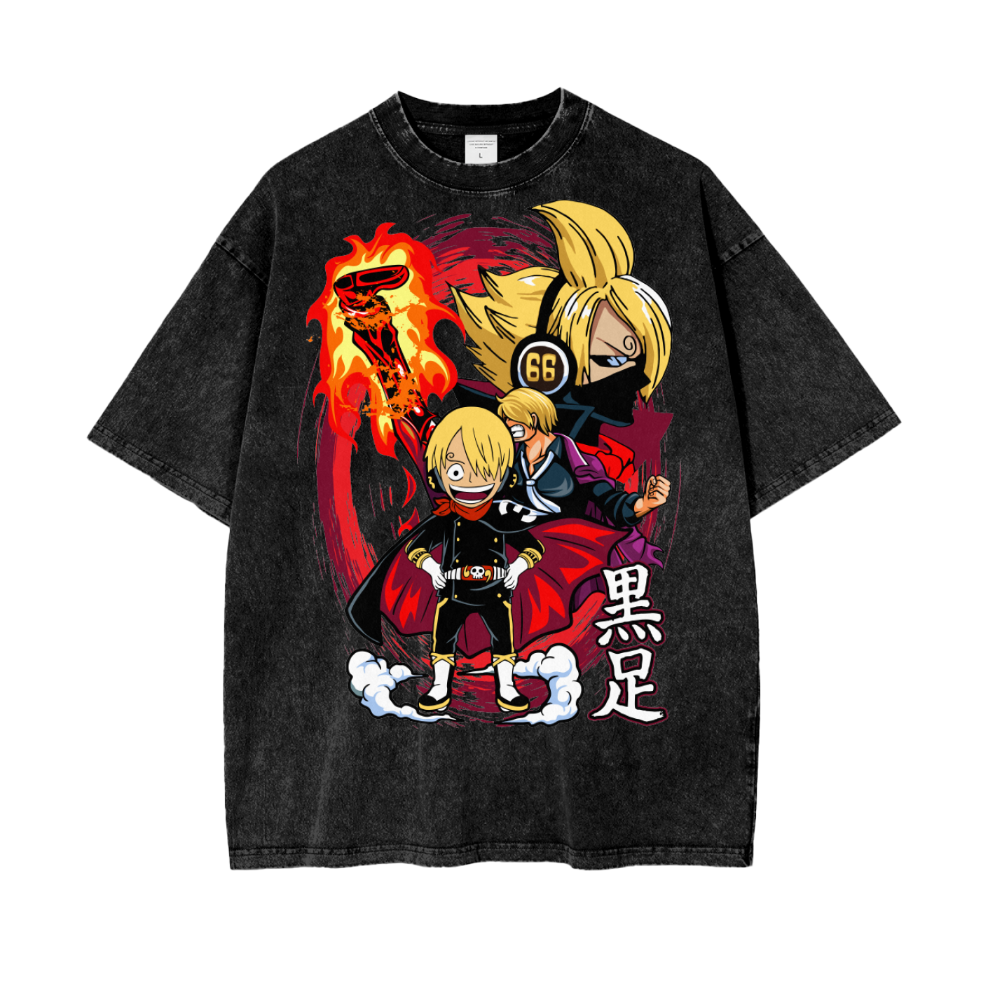 Sanji One Piece Oversize Snow Washed T-Shirt