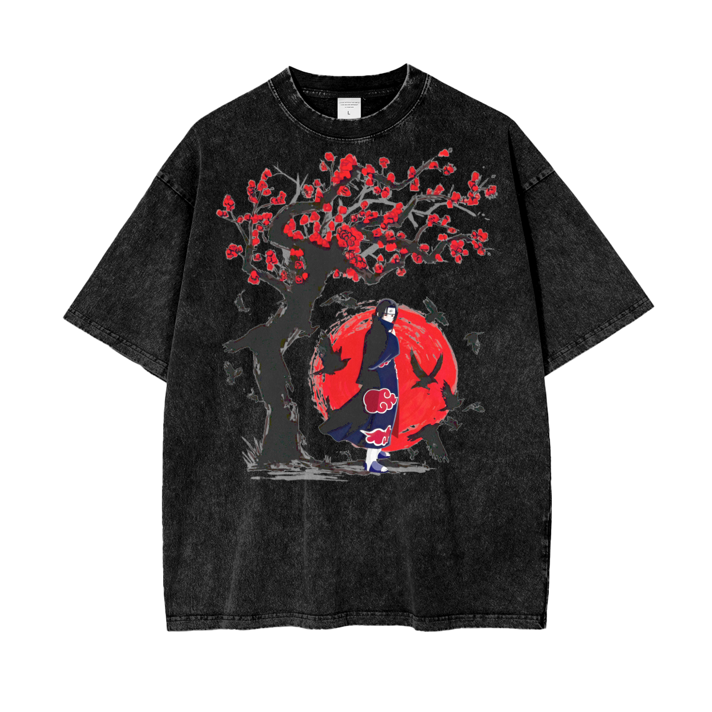 Itachi Naruto Oversize Snow Washed T-Shirt
