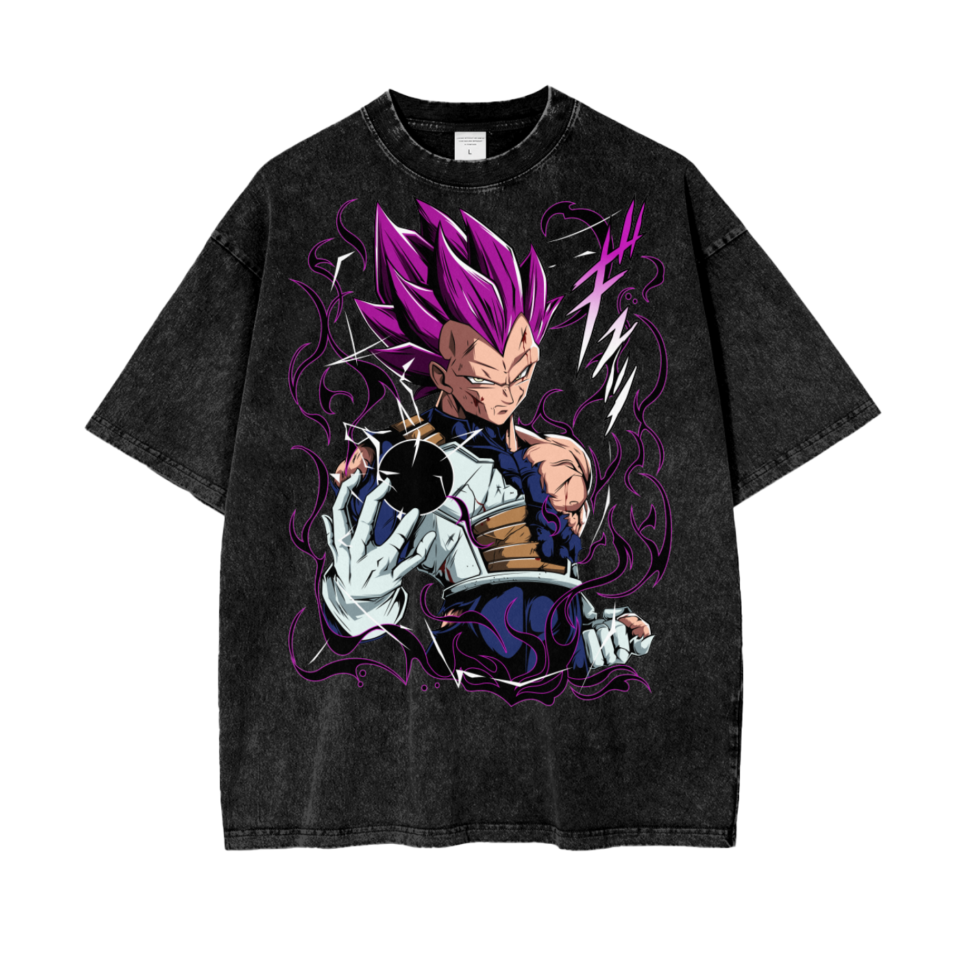 Ultra Ego Vegeta Dragonball Super Oversize Snow Washed T-Shirt