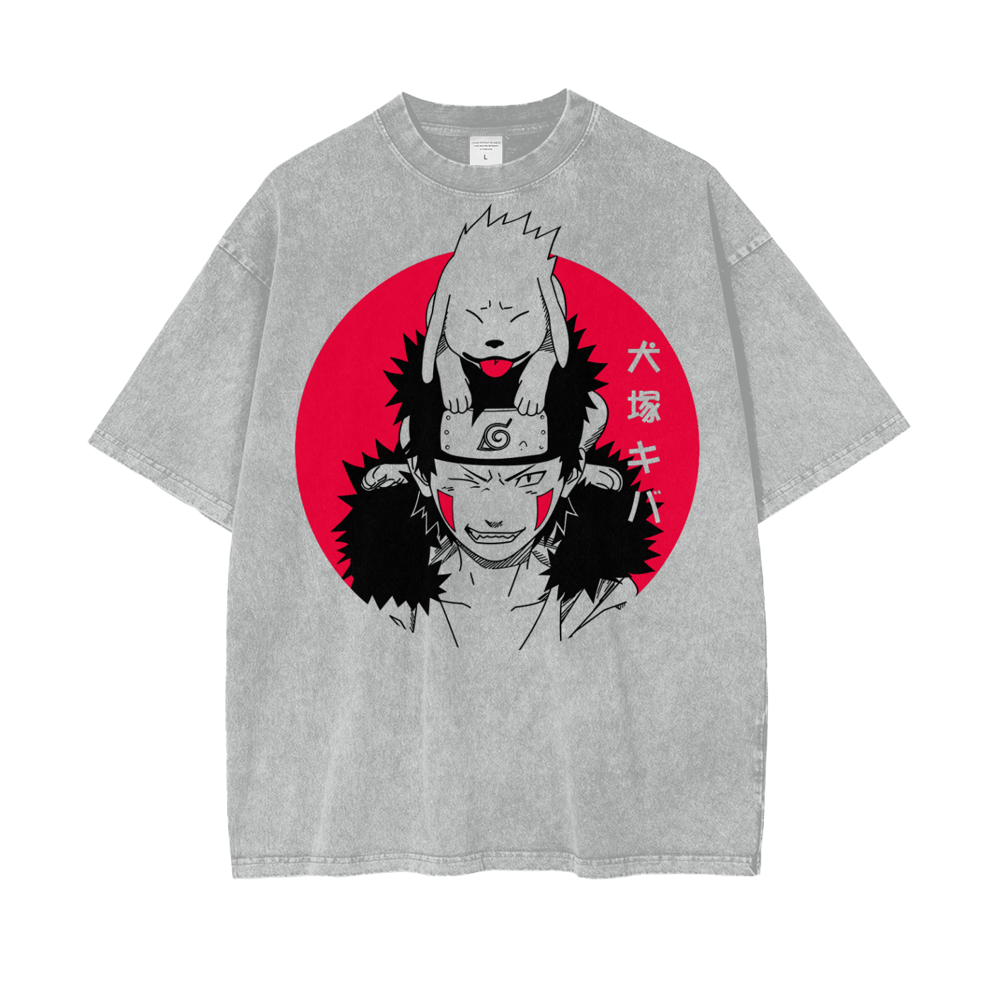 Kiba Naruto Oversize Snow Washed T-Shirt