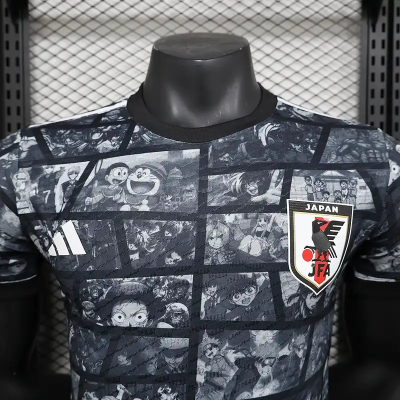 Player Version Japan Black Cartoon Soccer Jersey