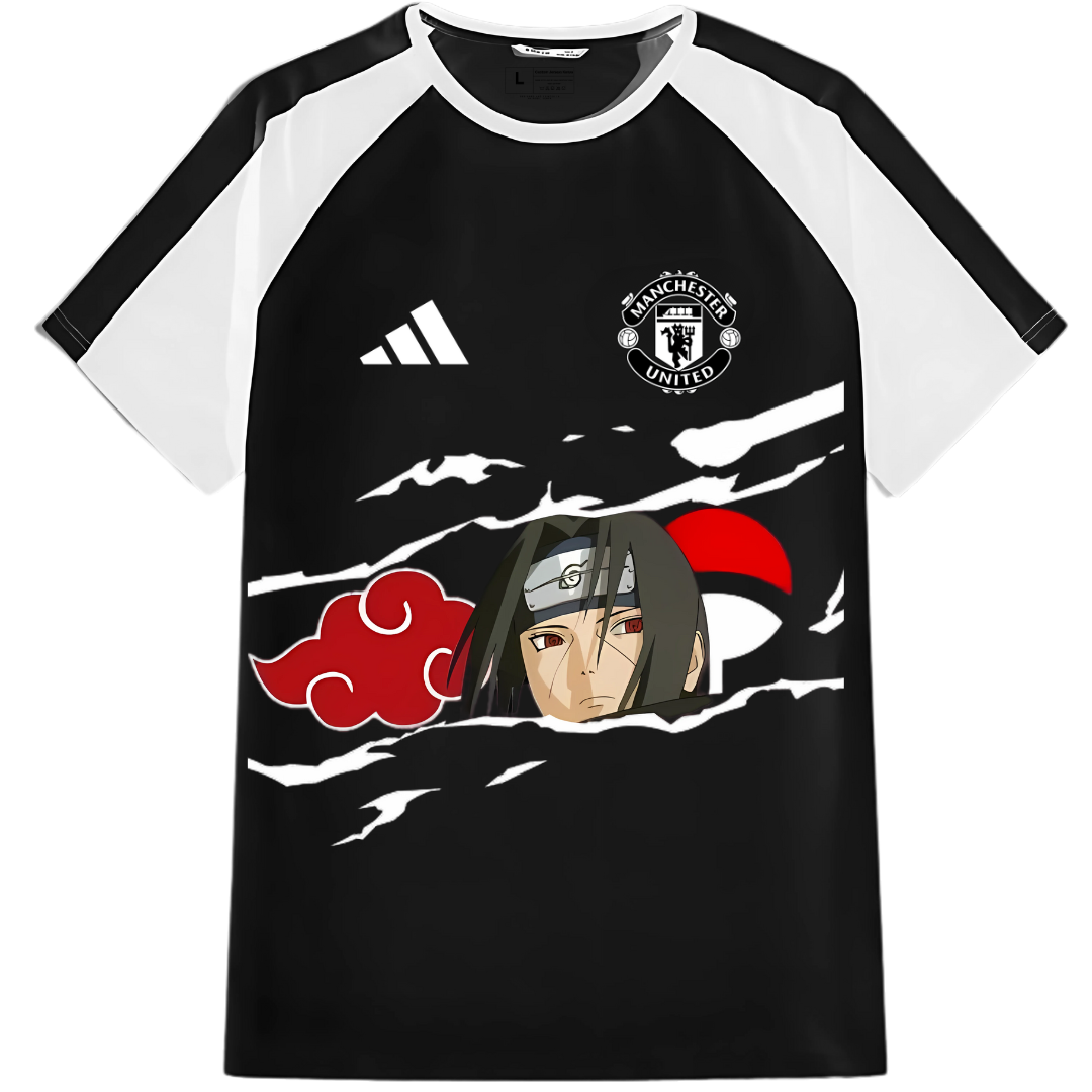 Man United Uchiha Vision" Custom Itachi Uchiha Anime Jersey â€“ Premium Polyester Fabric"