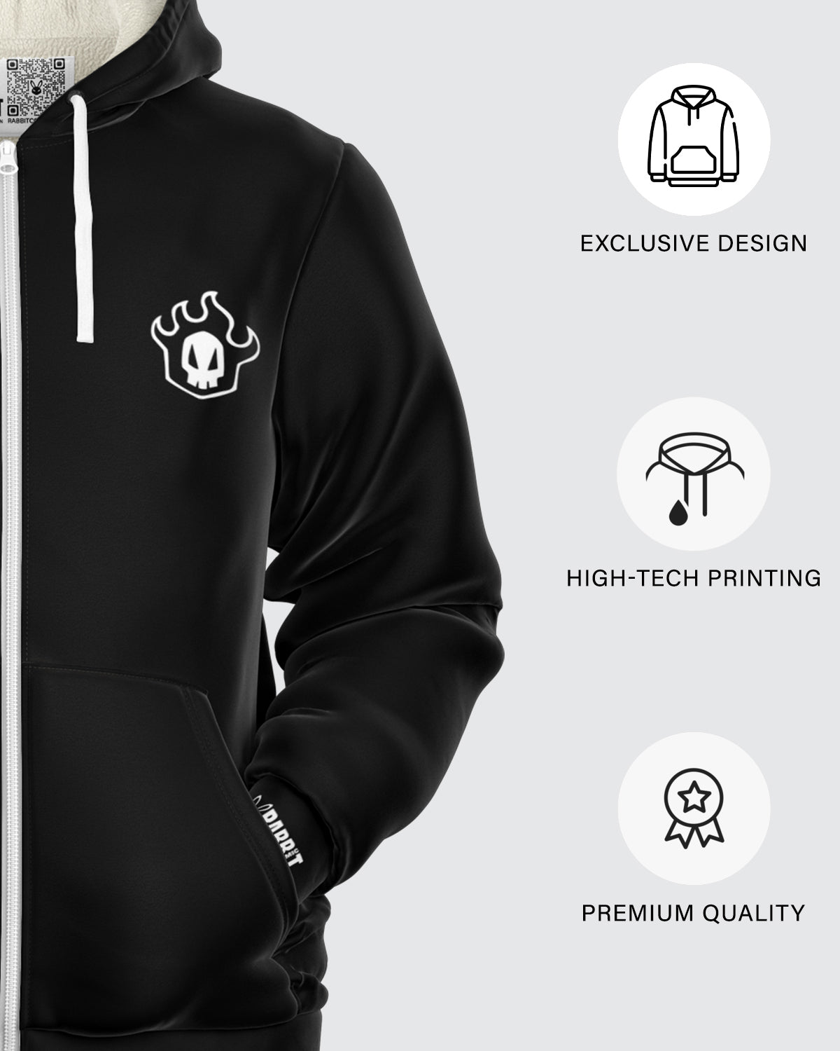 Ichigo Kurosaki Hollow Zip Hoodie • Bleach Anime