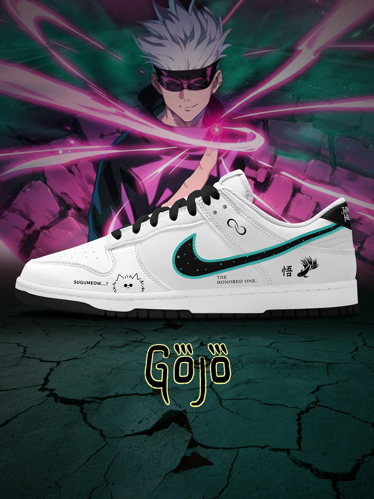 Satoru Gojo V.1 Custom Court-Low Sneakers