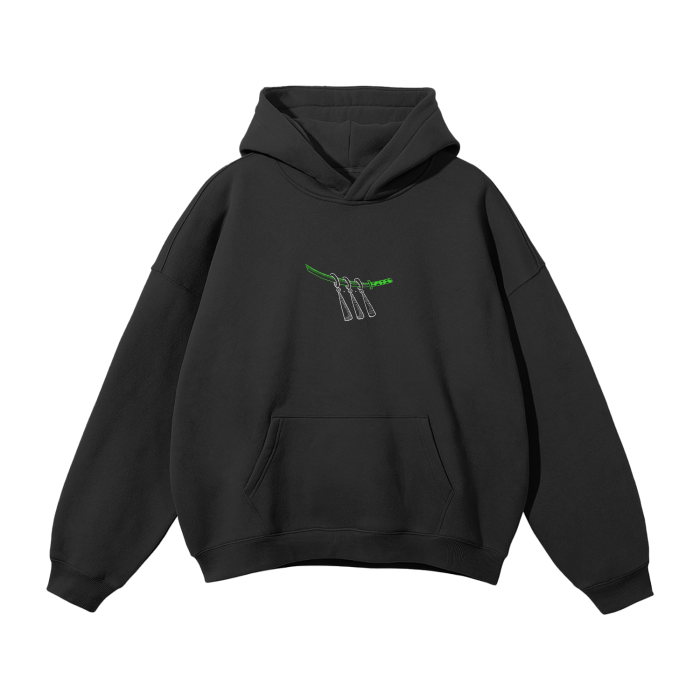 Pirate HunterY2K Streetwear Hoodie Black