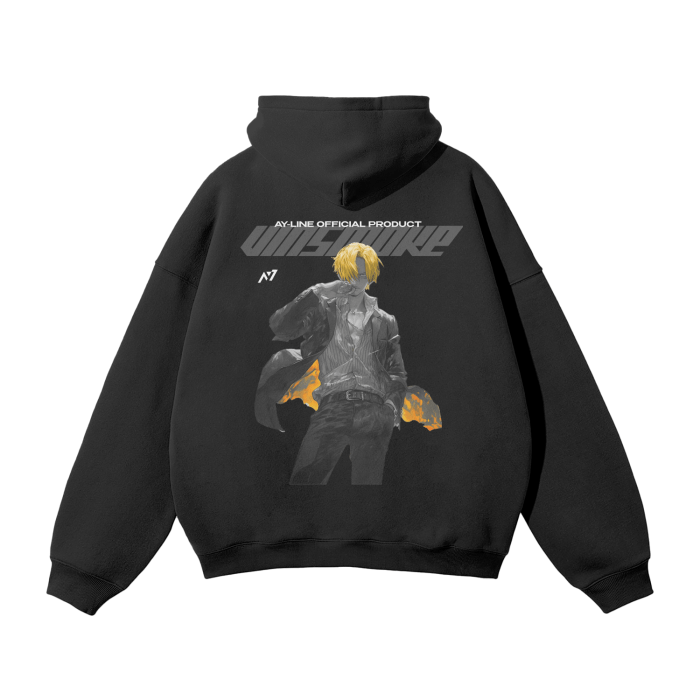 Black Leg Y2K Streetwear Hoodie Black