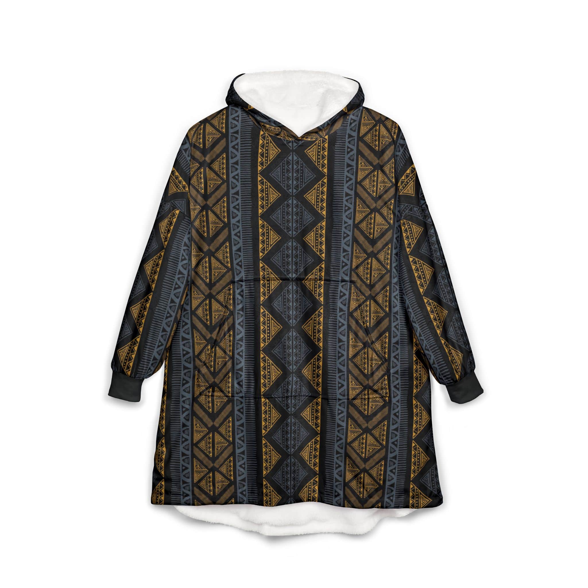 Blank Panther Afro Pattern Blanket Hoodie