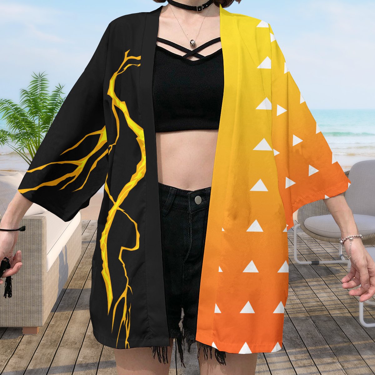 Demon Slayer Kimono - Zenitzu Sword Style Kimono FDM3107