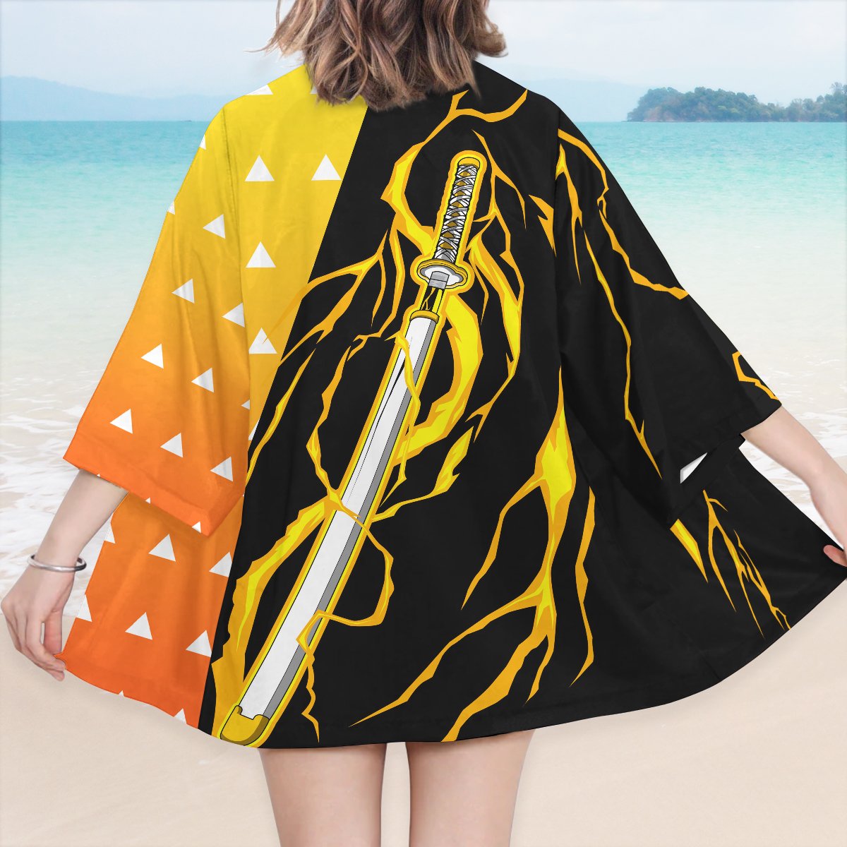 Demon Slayer Kimono - Zenitzu Sword Style Kimono FDM3107