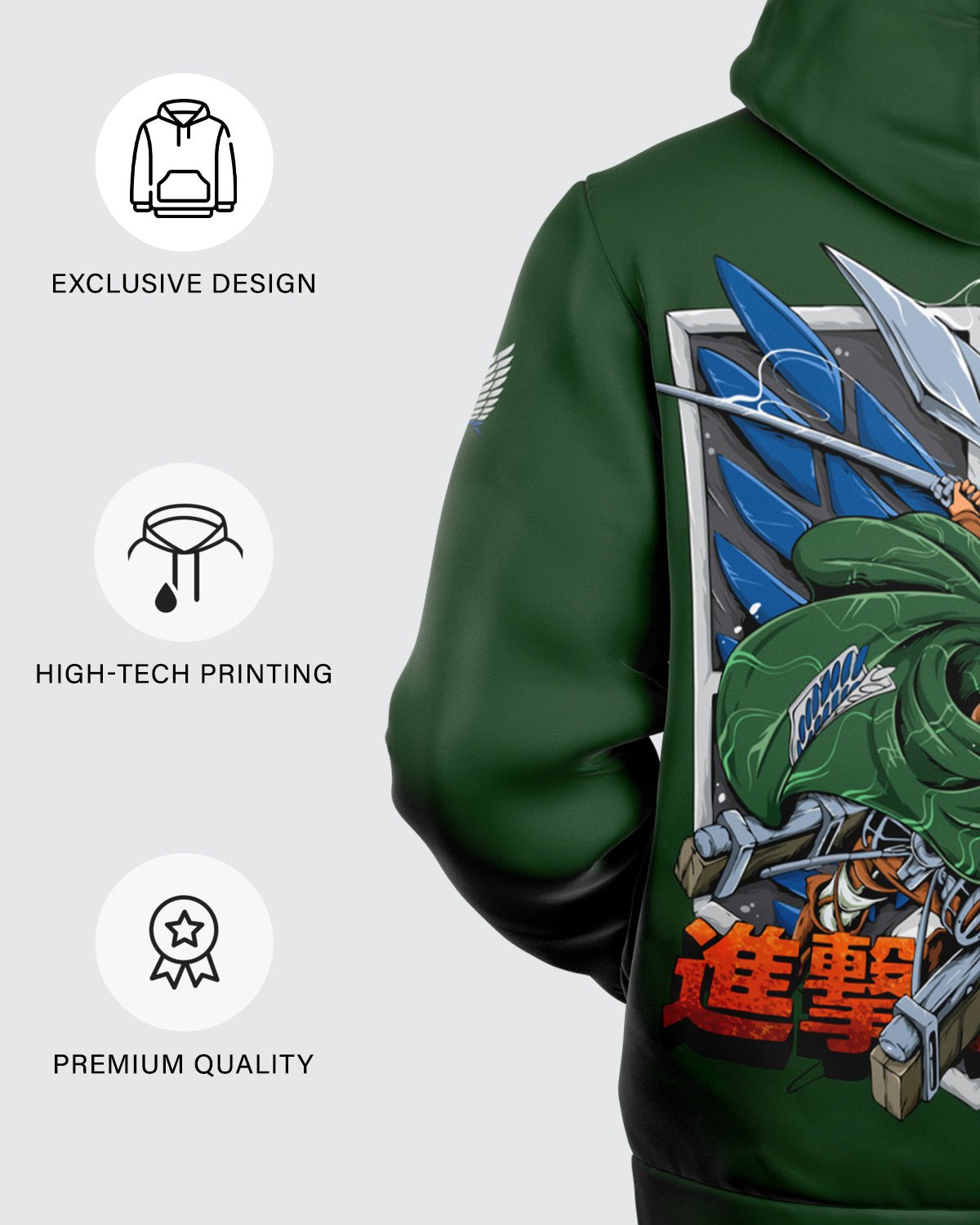 Levi Ackerman Microfleece Zip Hoodie • Attack On Titan