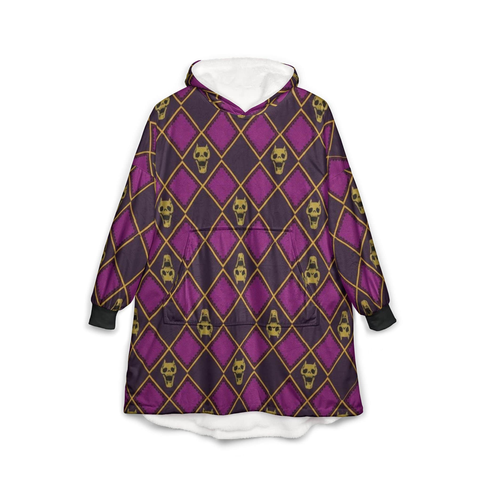 Killer Queen Diamond Pattern Skull Blanket Hoodie
