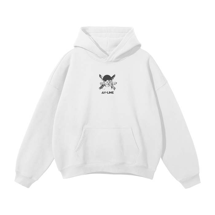 Pirate Hunter Graffiti Streetwear Hoodie White