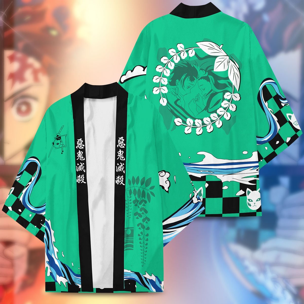 Demon Slayer Kimono - Dance of Fire and Water Kimono FDM3107