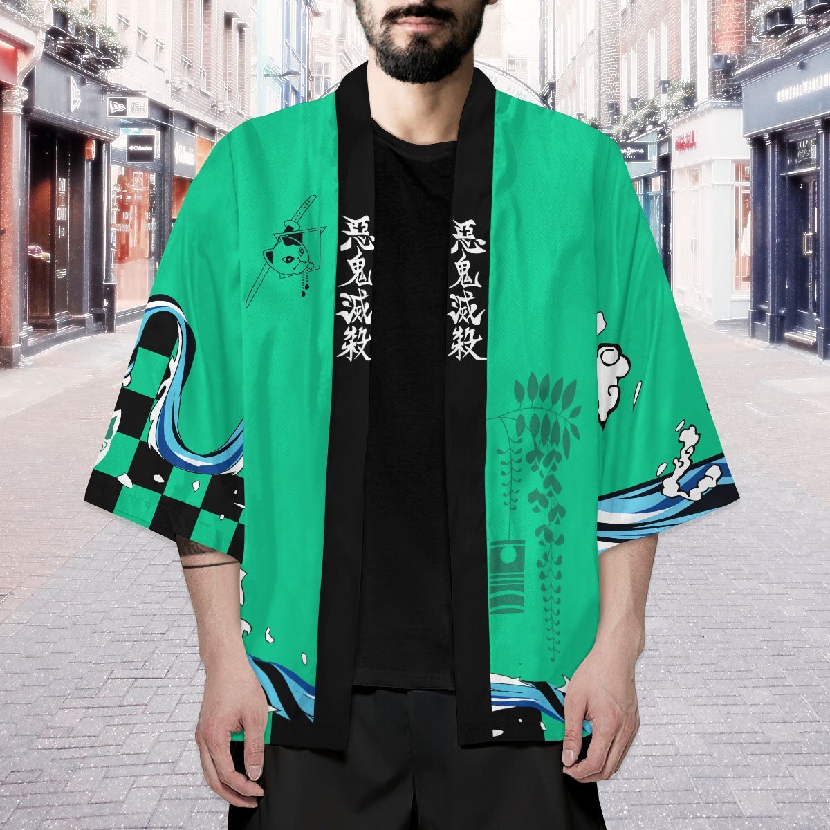 Demon Slayer Kimono - Dance of Fire and Water Kimono FDM3107