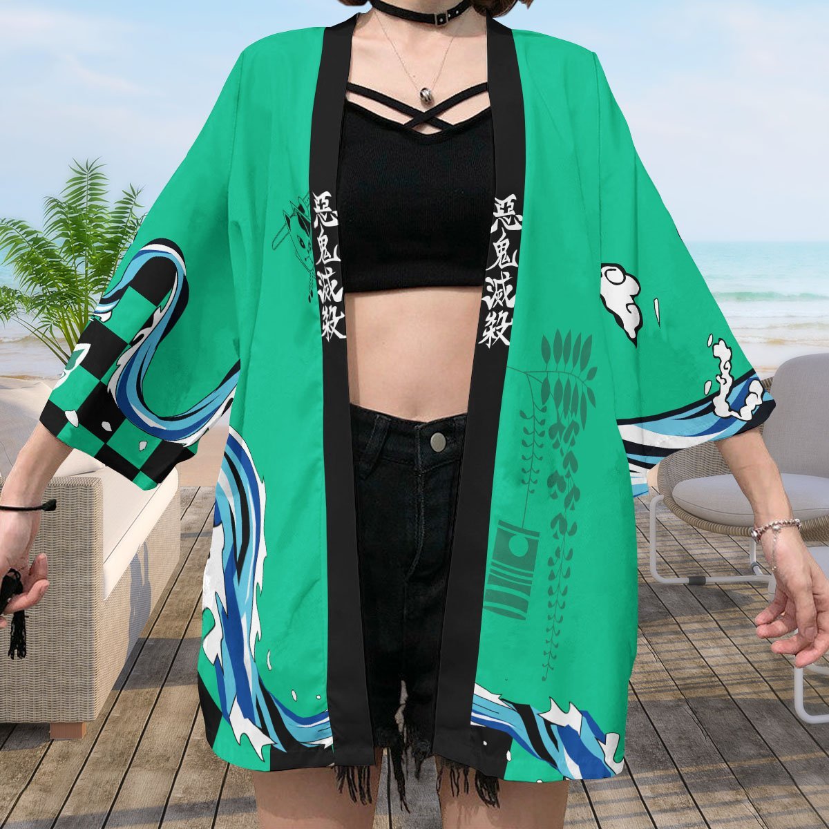 Demon Slayer Kimono - Dance of Fire and Water Kimono FDM3107