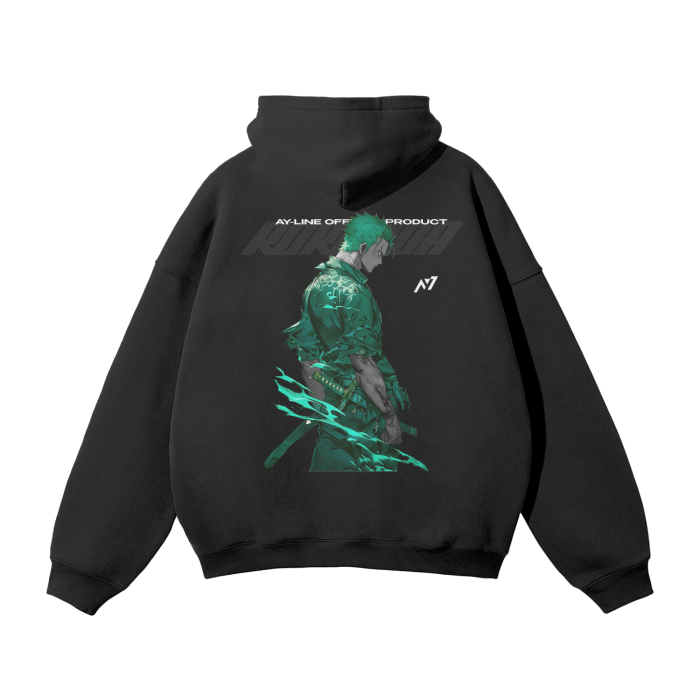 Pirate HunterY2K Streetwear Hoodie Black