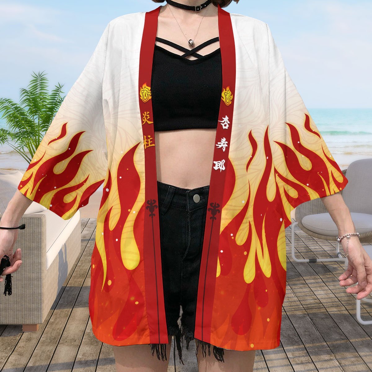 Demon Slayer Kimono - Kyojuro Fire Kimono FDM3107