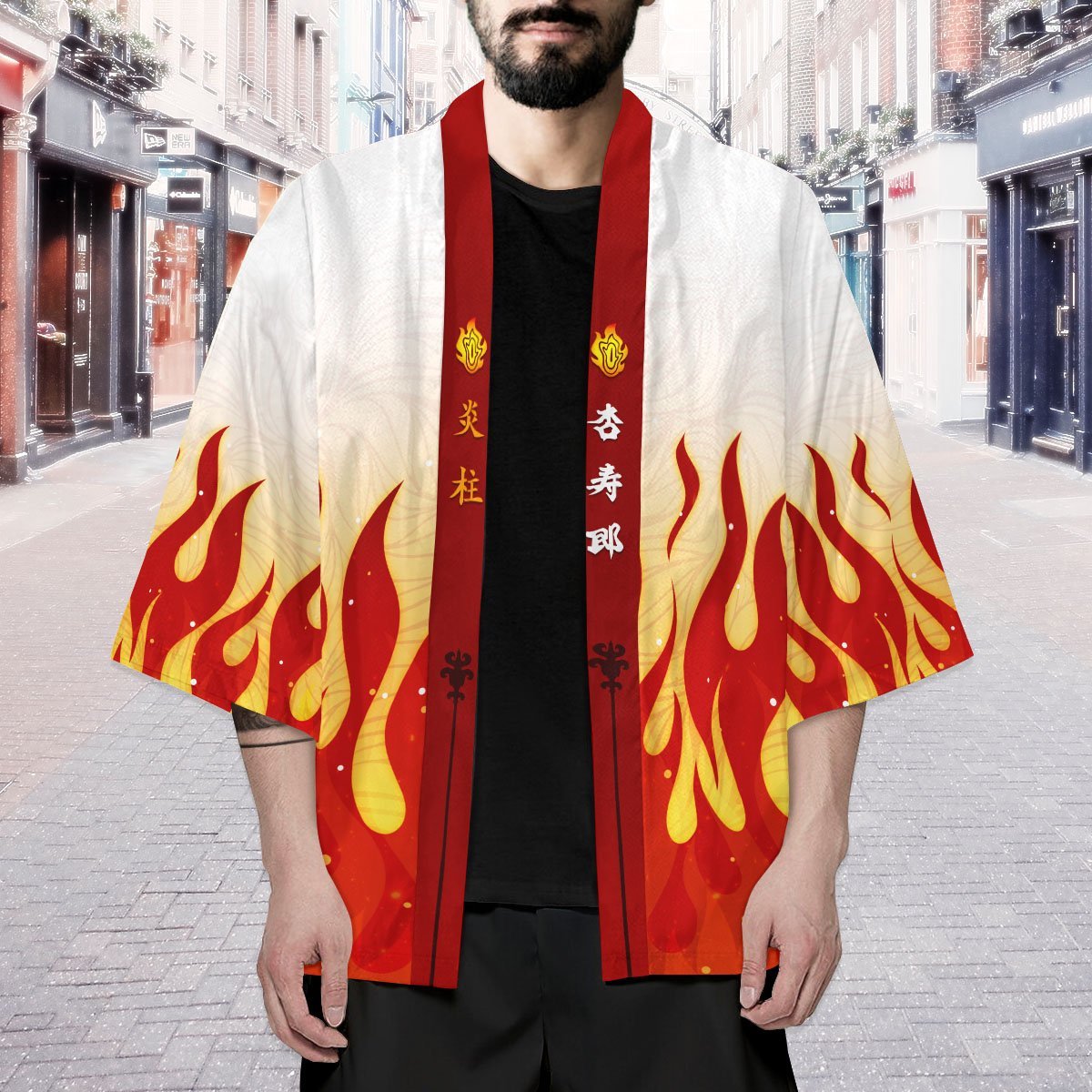Demon Slayer Kimono - Kyojuro Fire Kimono FDM3107