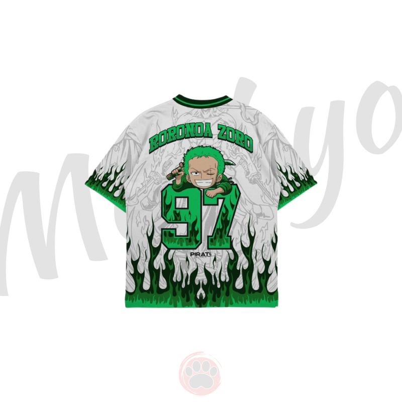 One Piece Roronoa Zoro Jersey Retro Anime One Piece