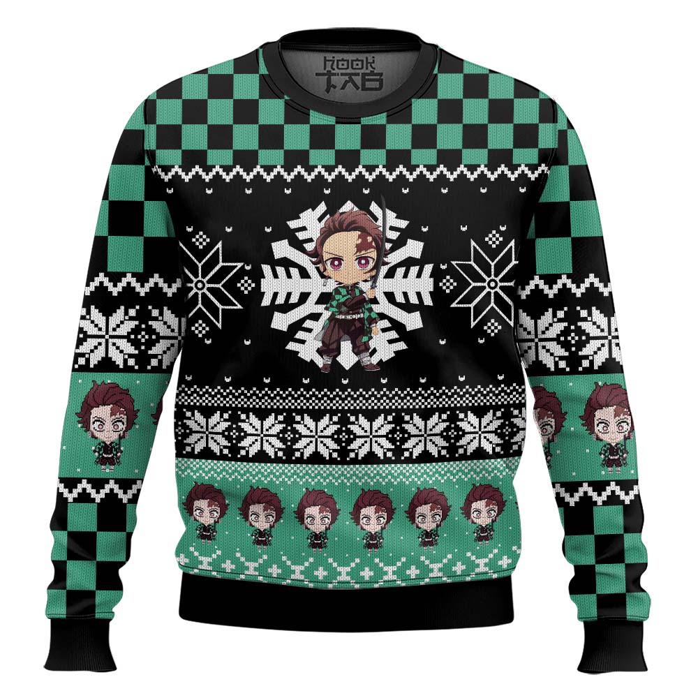 3D Anime Demon Slayer Tanjiro Kamado Ugly Christmas Sweater VA310091