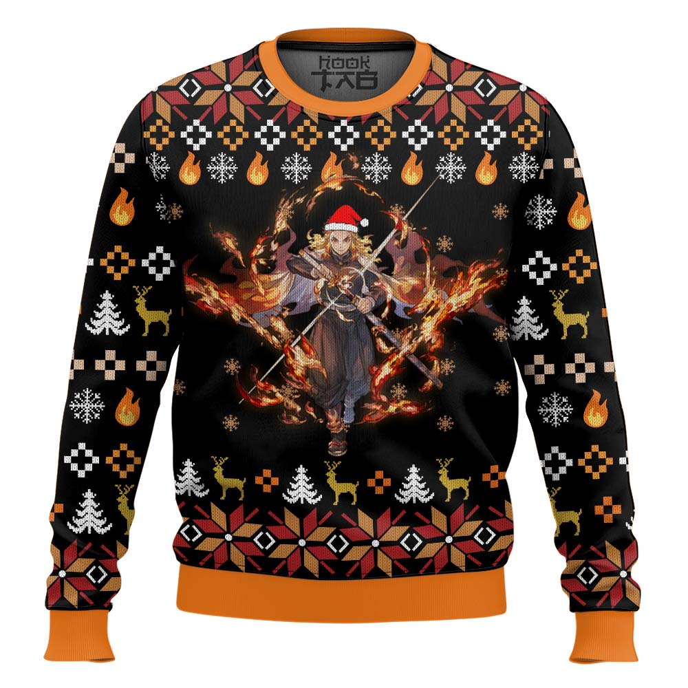 Fire Rengoku Demon Slayer Christmas Sweater