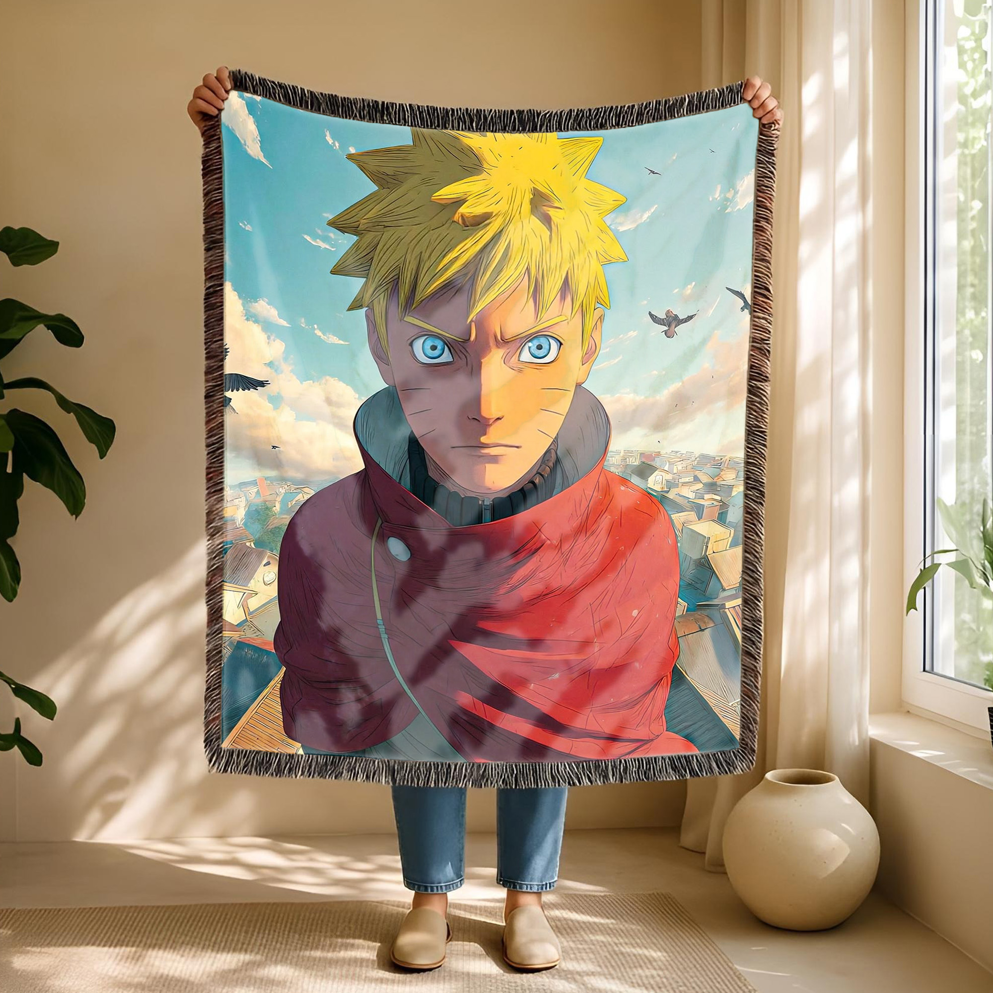 Anime Blanket Sasuke Uchiha Chidori Attack Pose