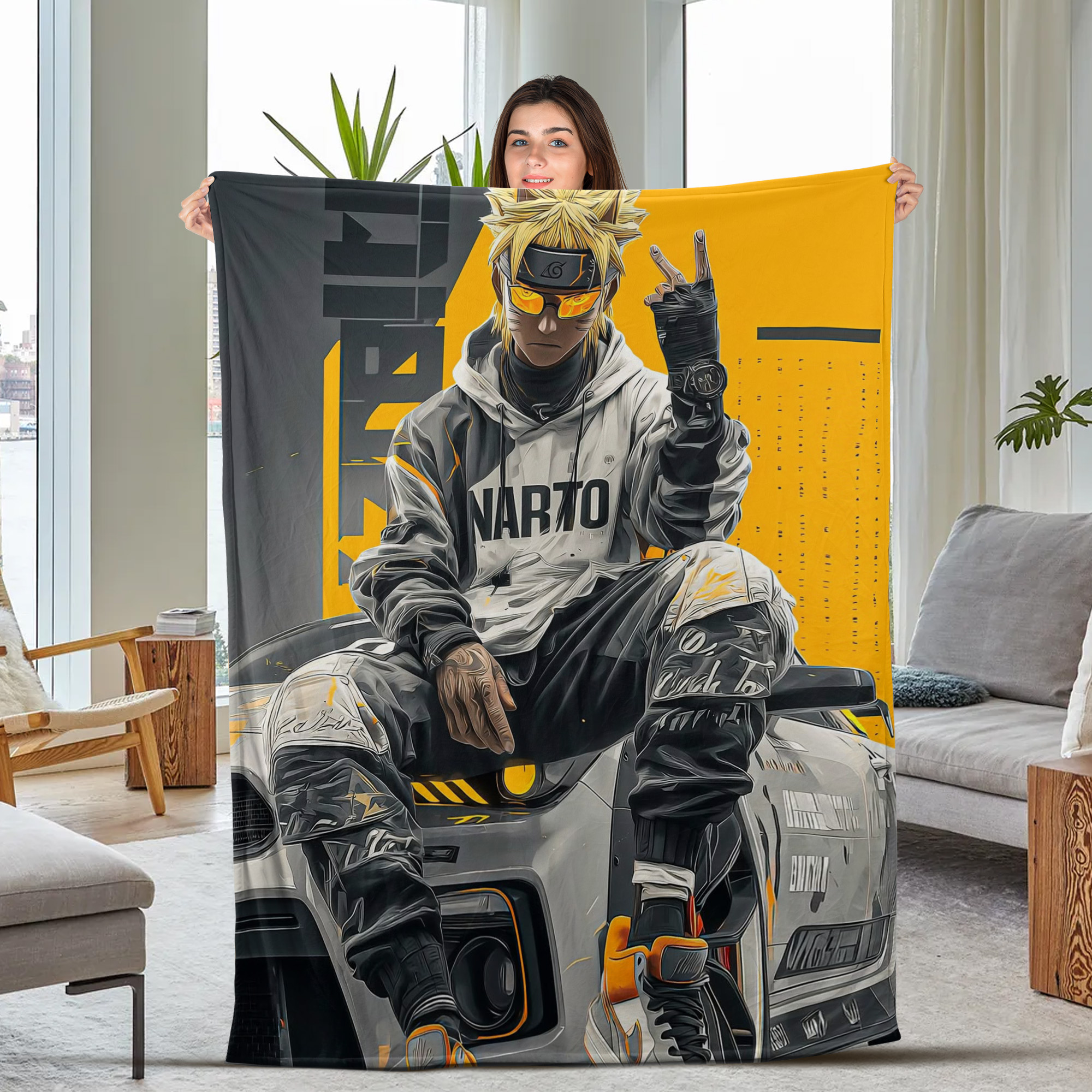 Naruto and Itachi Dual Stance Fleece Blanket