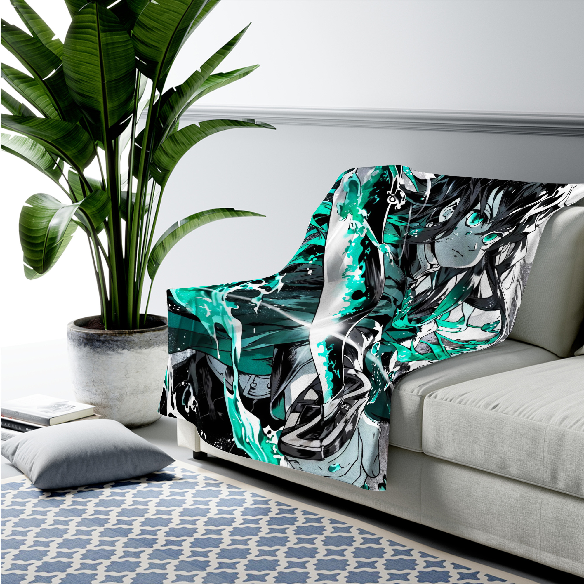 Upper Moon Demon Slayer Fleece Blanket