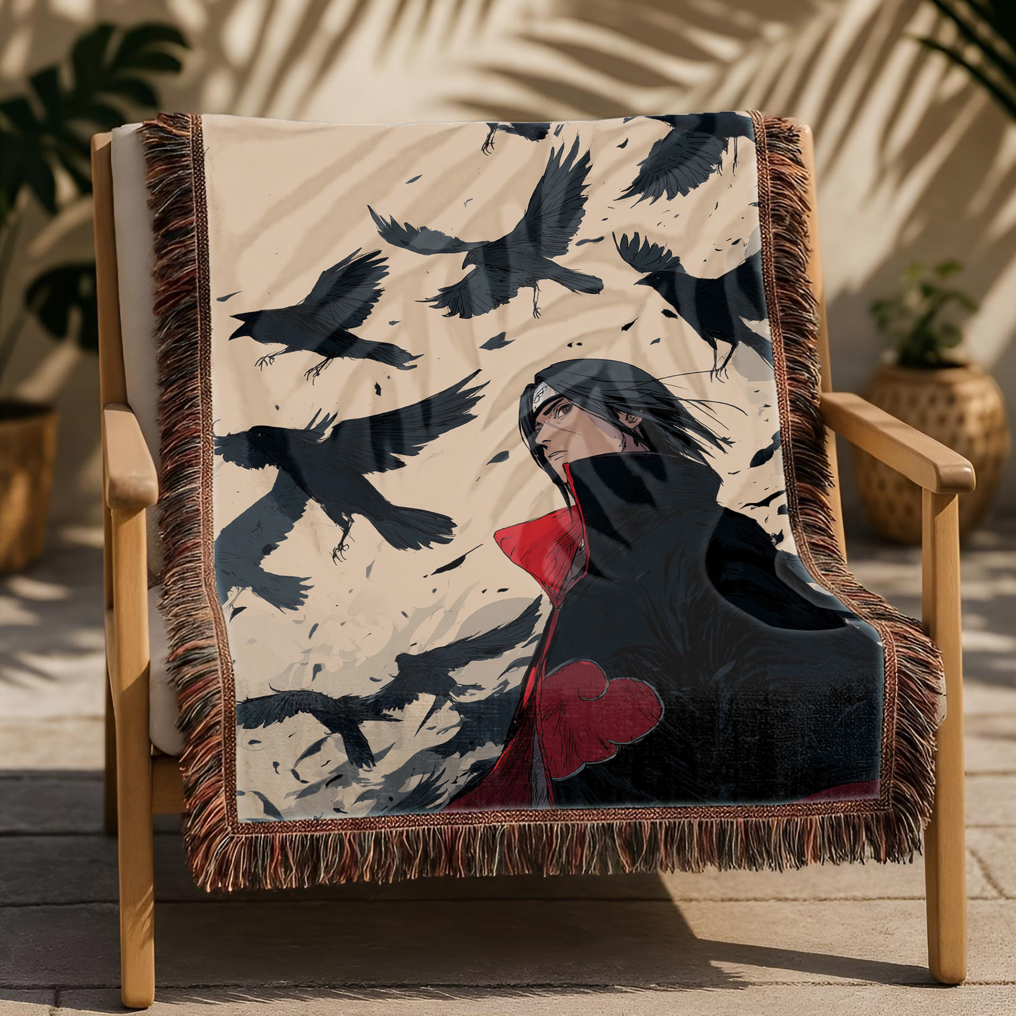 Anime Blanket Sasuke Uchiha Rinnegan Power Pose