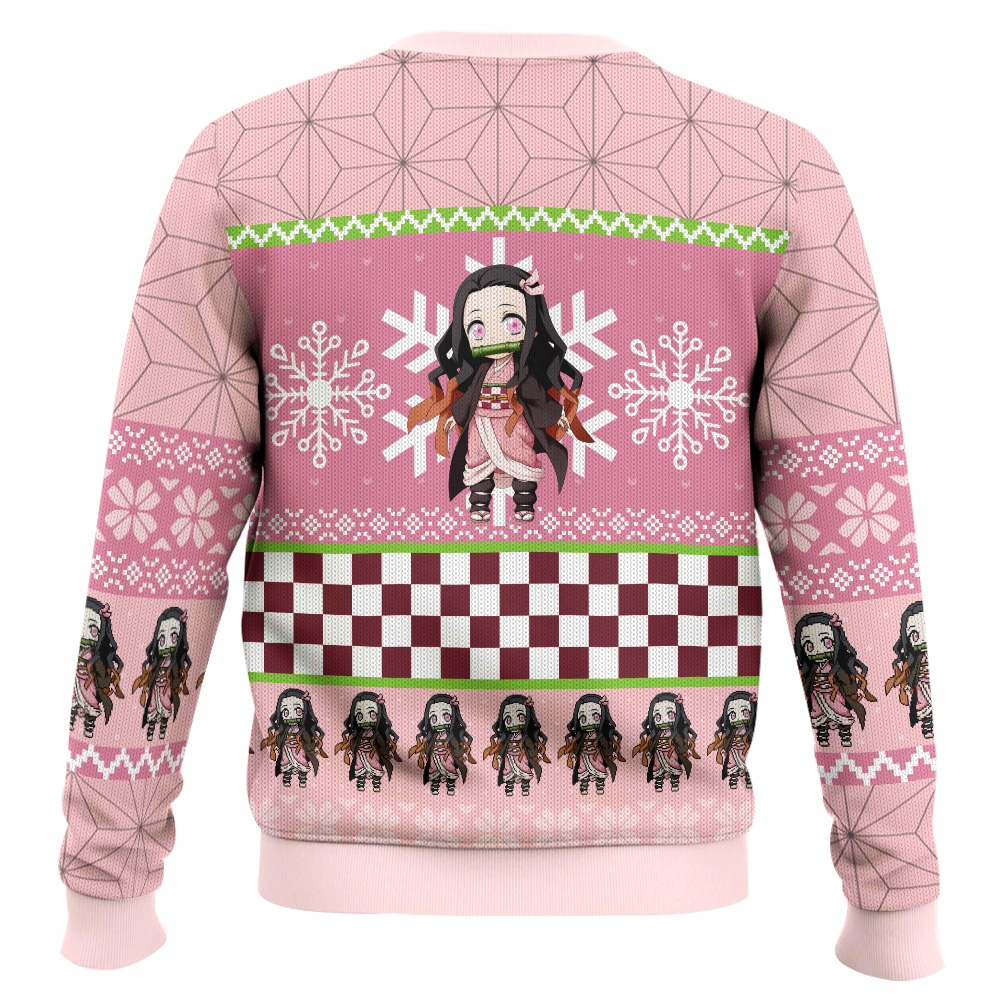 Chibi Christmas Nezuko Kamado Demon Slayer Ugly Christmas Sweater