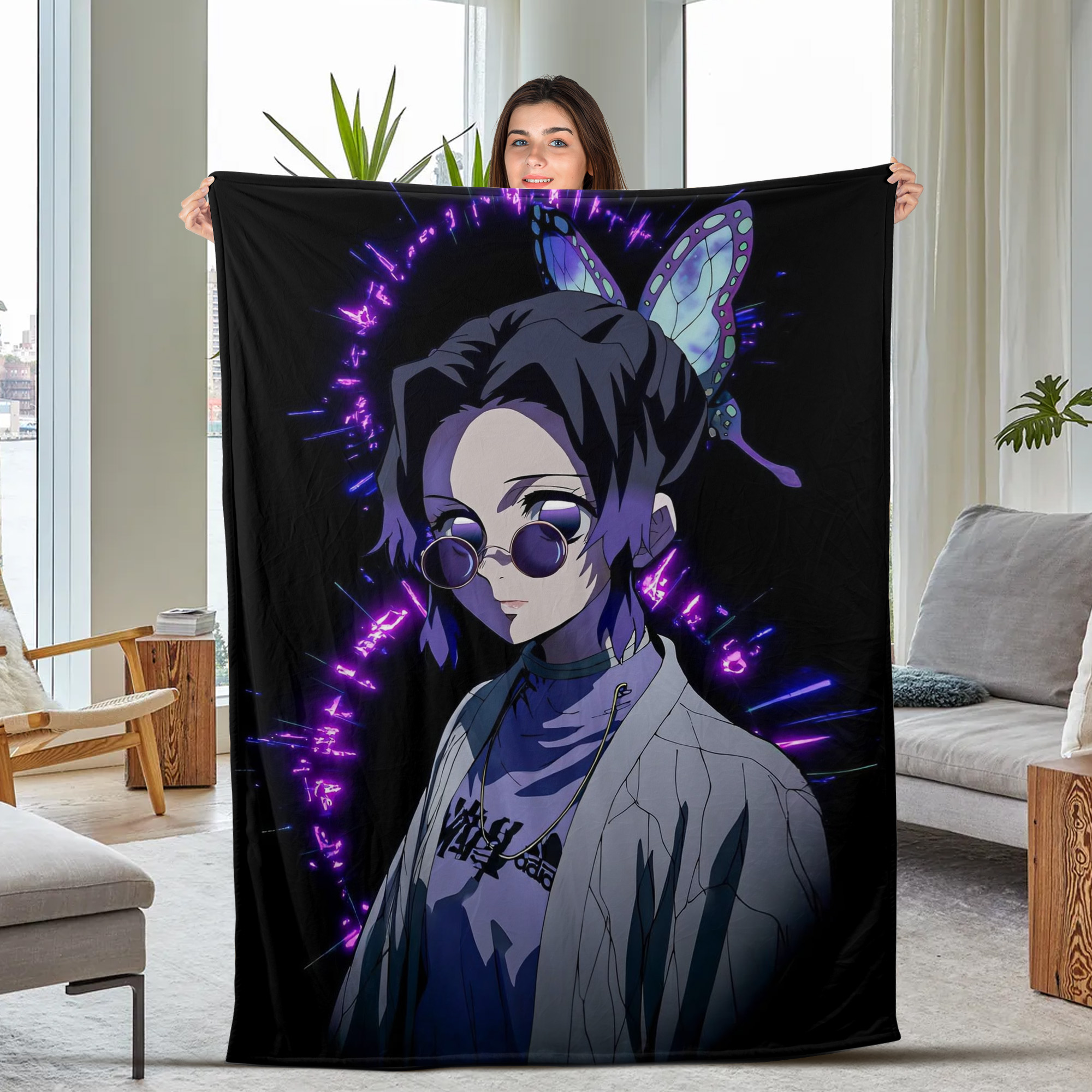 Demon Slayer Flame Breathing Stance Fleece Blanket