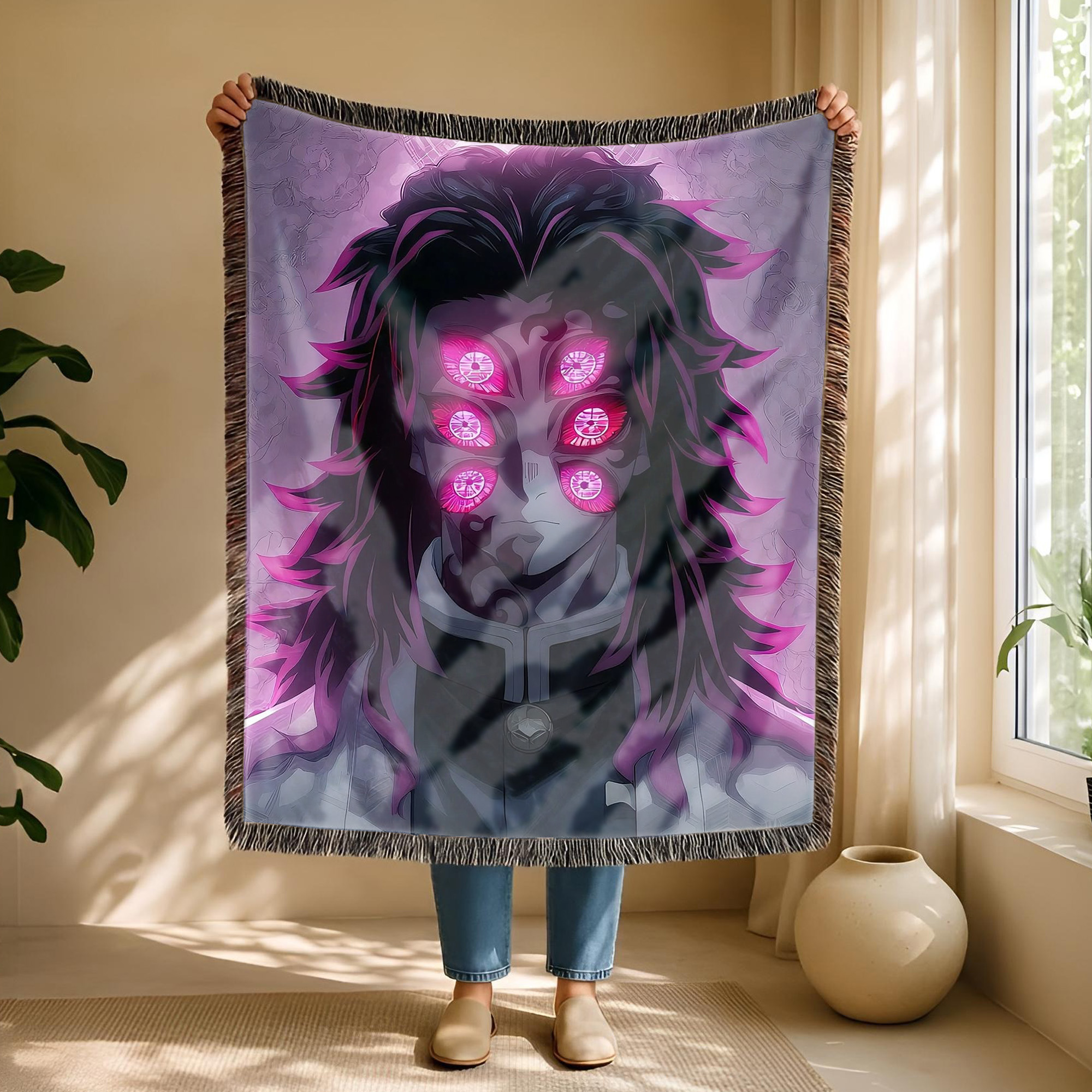 Anime Blanket Demon Slayer Giyu Tomioka Water Hashira Stance