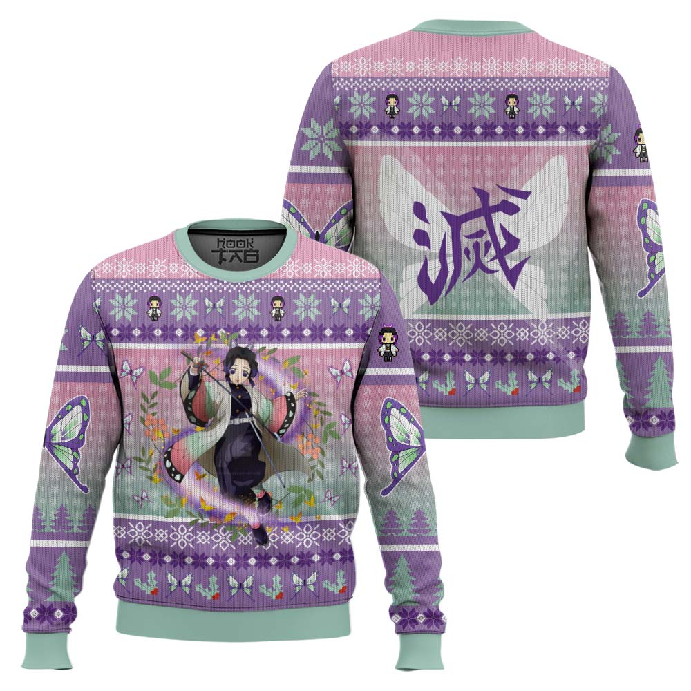 3D Anime Demon Slayer Kochou Shinobu Custom Fandom Ugly Christmas Sweater