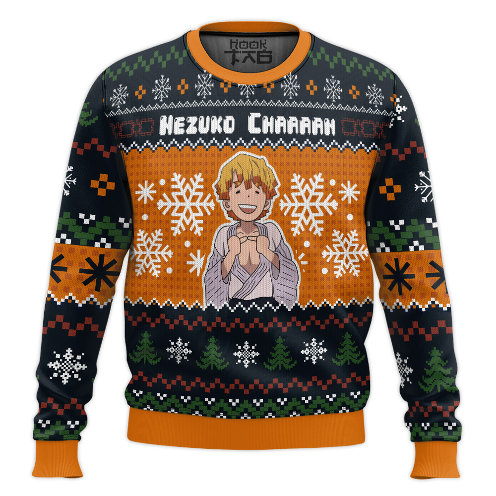 Nezuko Chaaaan Demon Slayer Ugly Christmas Sweater