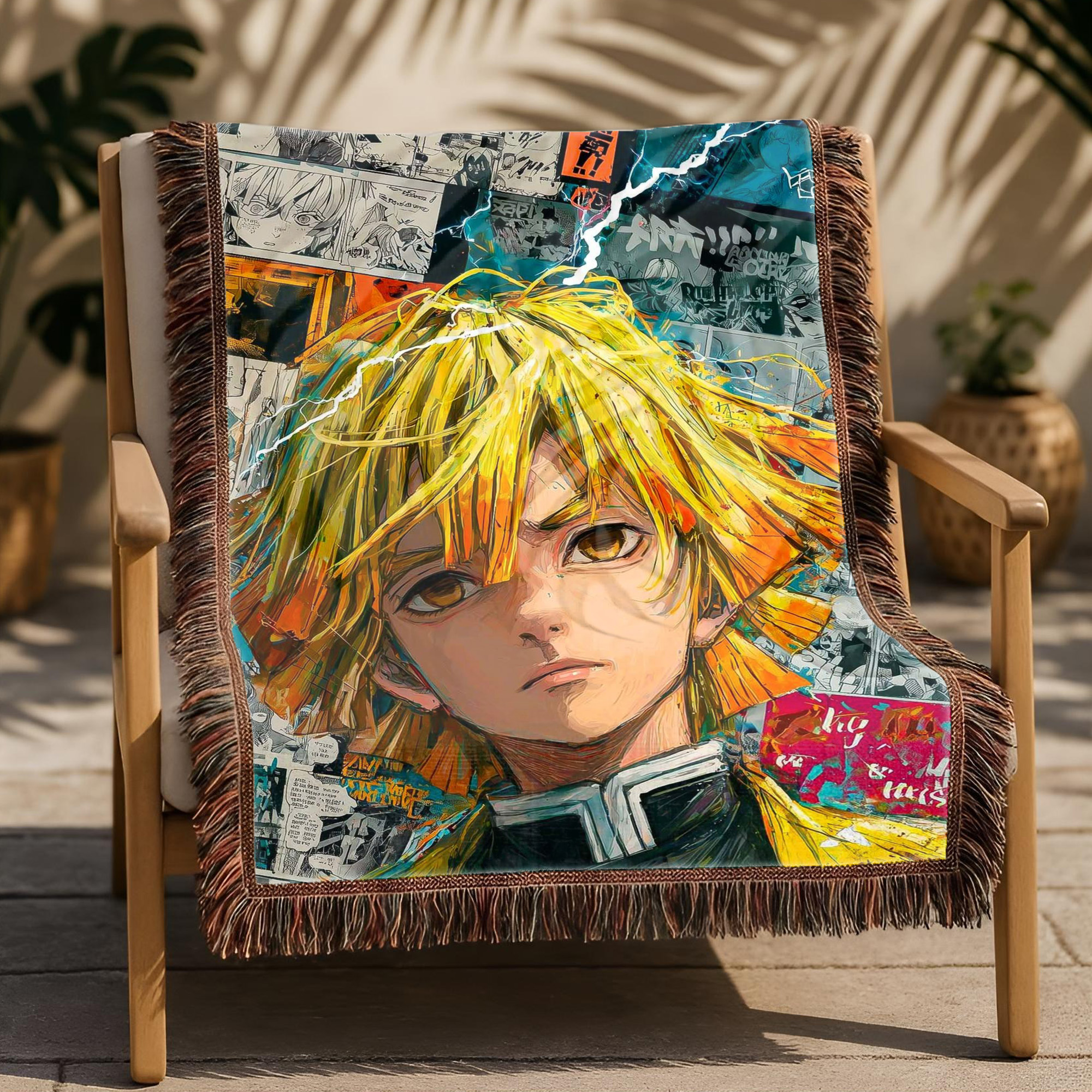 Anime Blanket Golden Warrior Pose