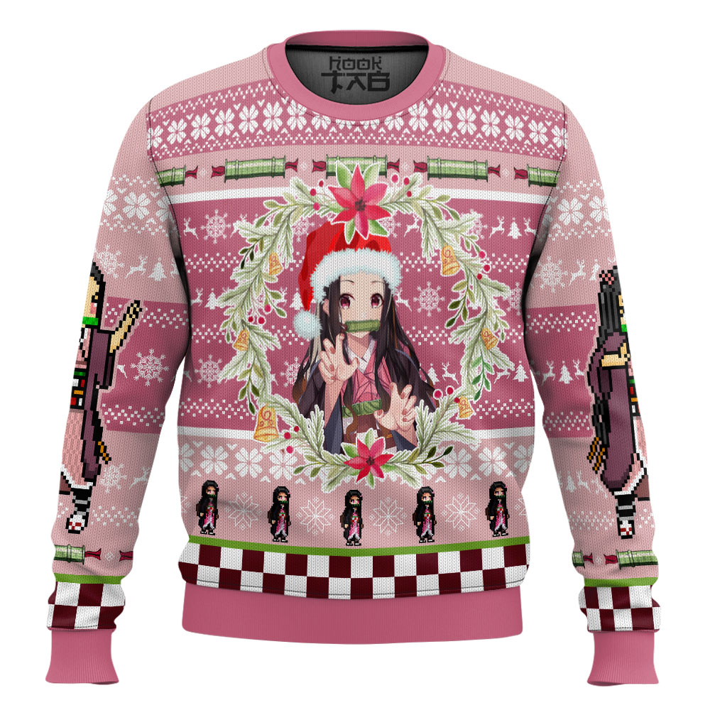 Christmas Nezuko Kamado Demon Slayer Ugly Christmas Sweater