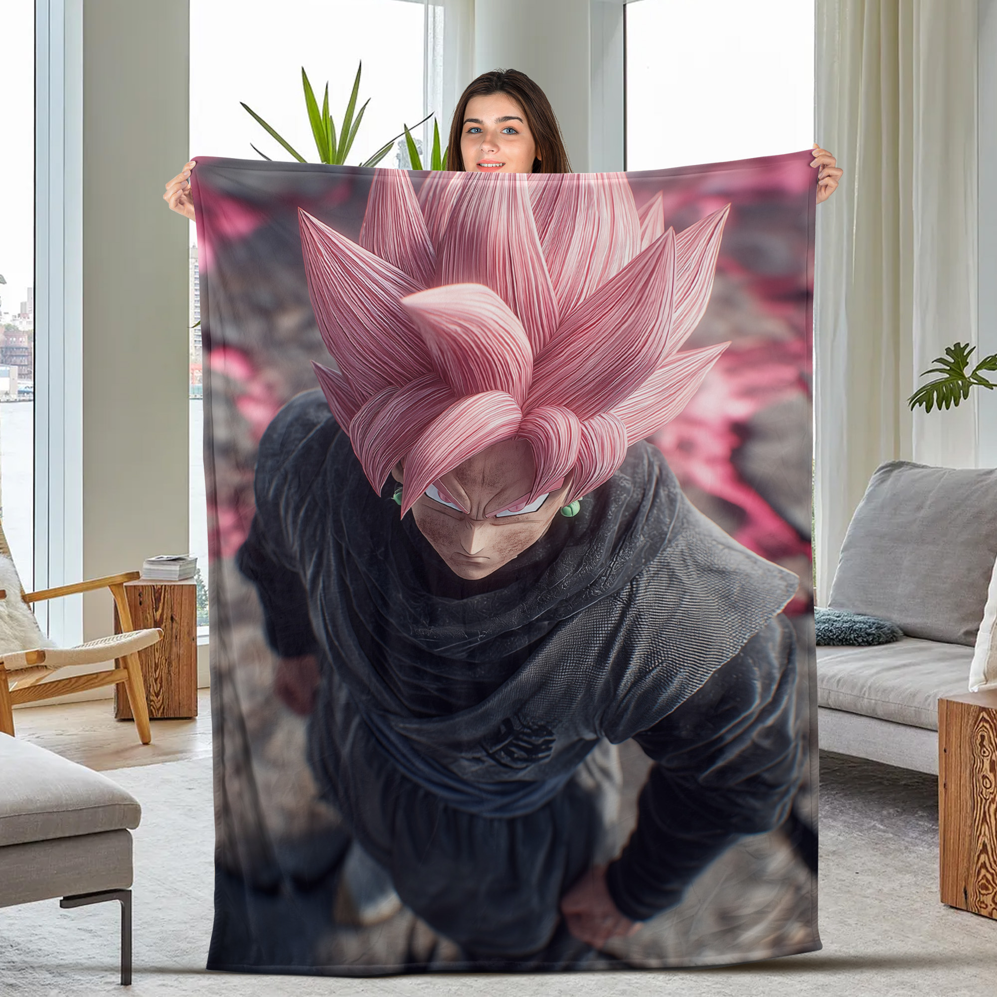 Super Saiyan Fusion Stance Fleece Blanket