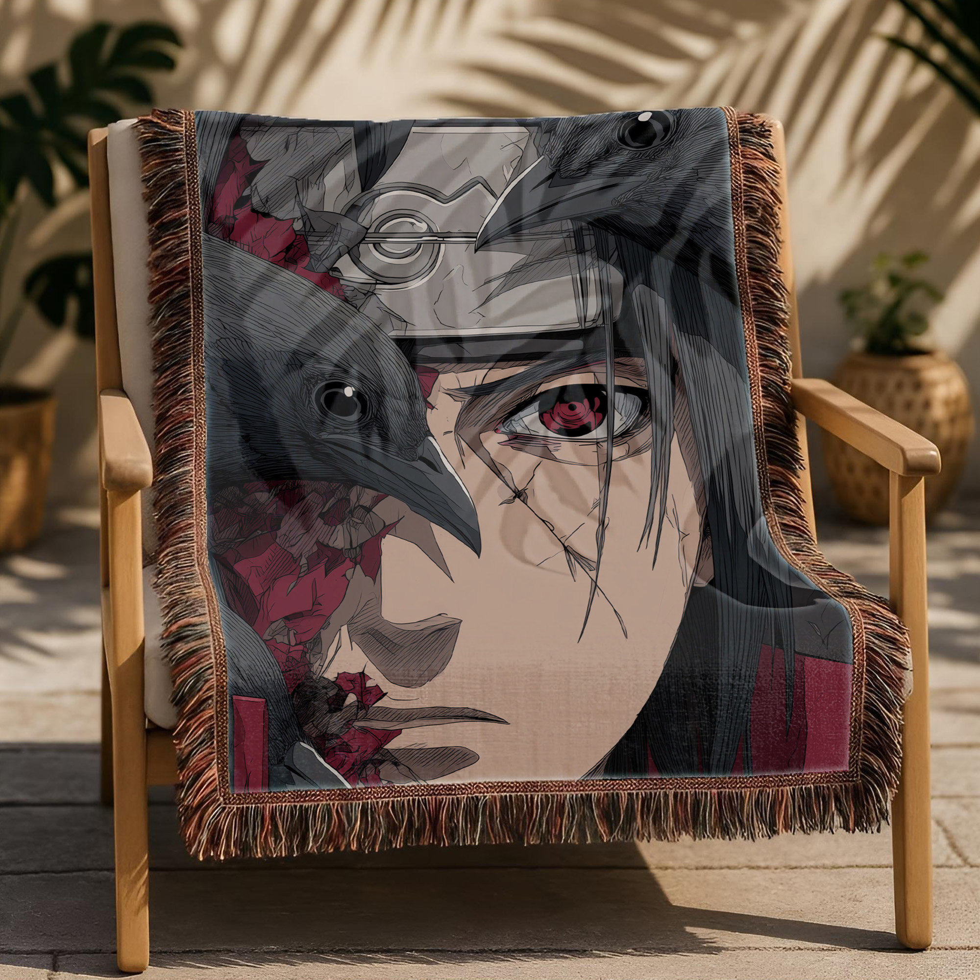 Anime Blanket Itachi Uchiha Akatsuki Cloak Stance