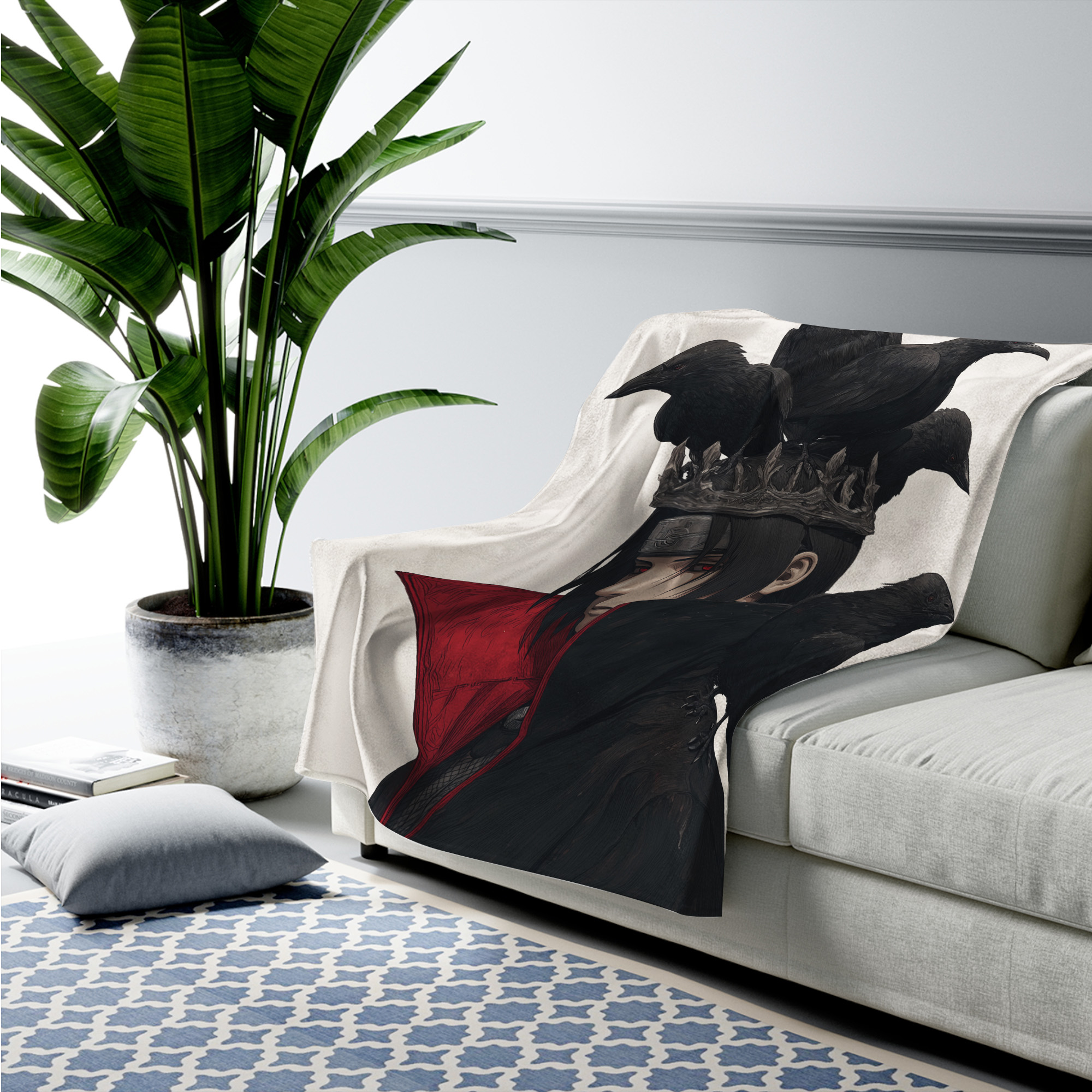 Itachi Moonlight Stance Fleece Blanket
