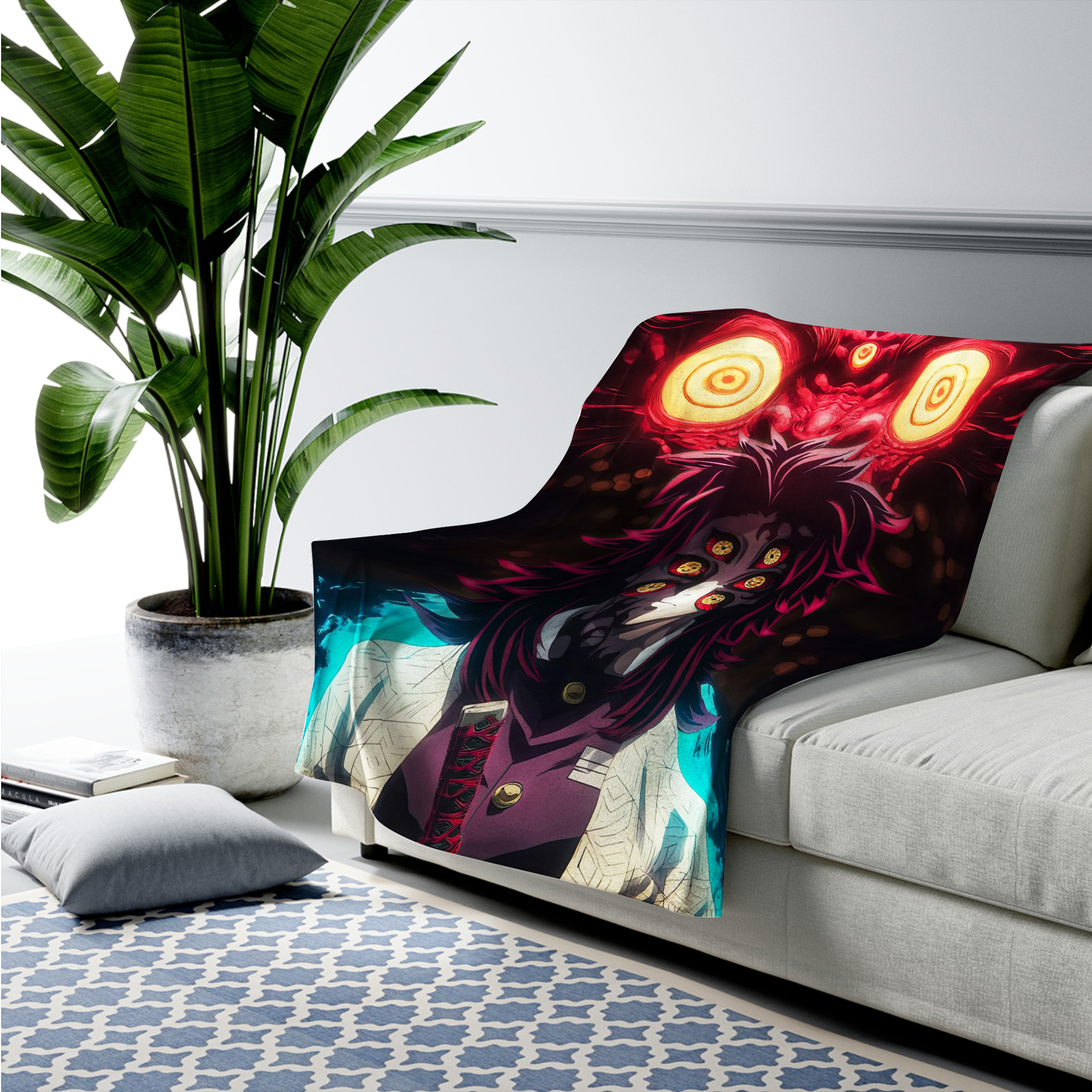 Demon Slayer Water Breathing Pose Fleece Blanket