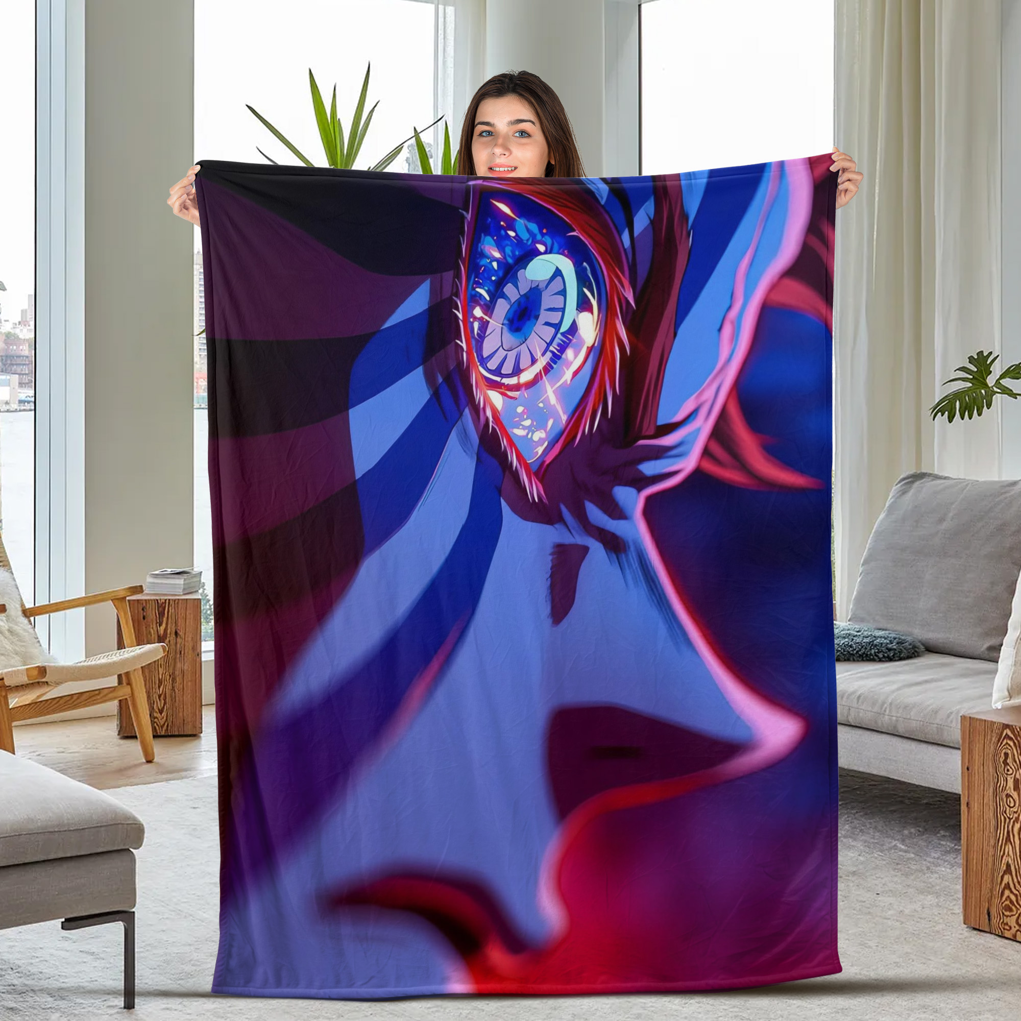 Demon Slayer Thunder Strike Pose Fleece Blanket