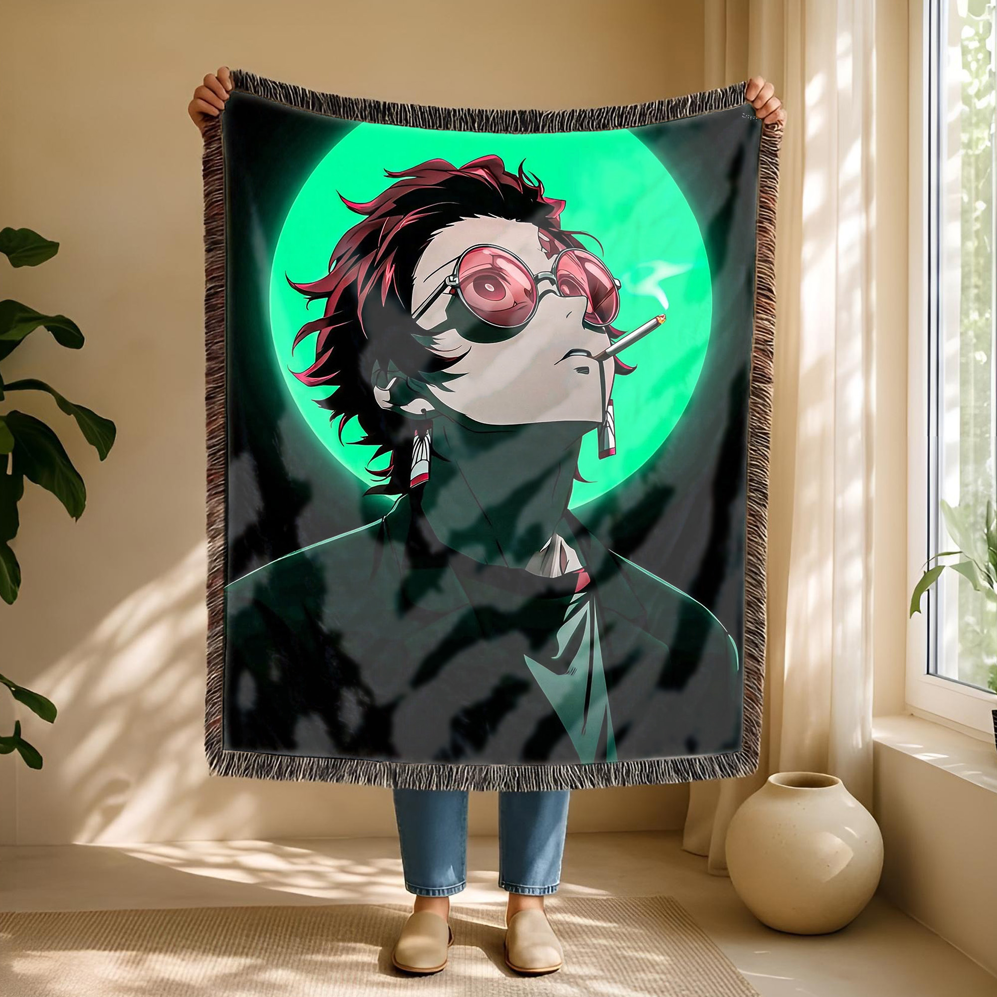 Anime Blanket Demon Slayer Zenitsu Agatsuma Thunder Breathing Pose