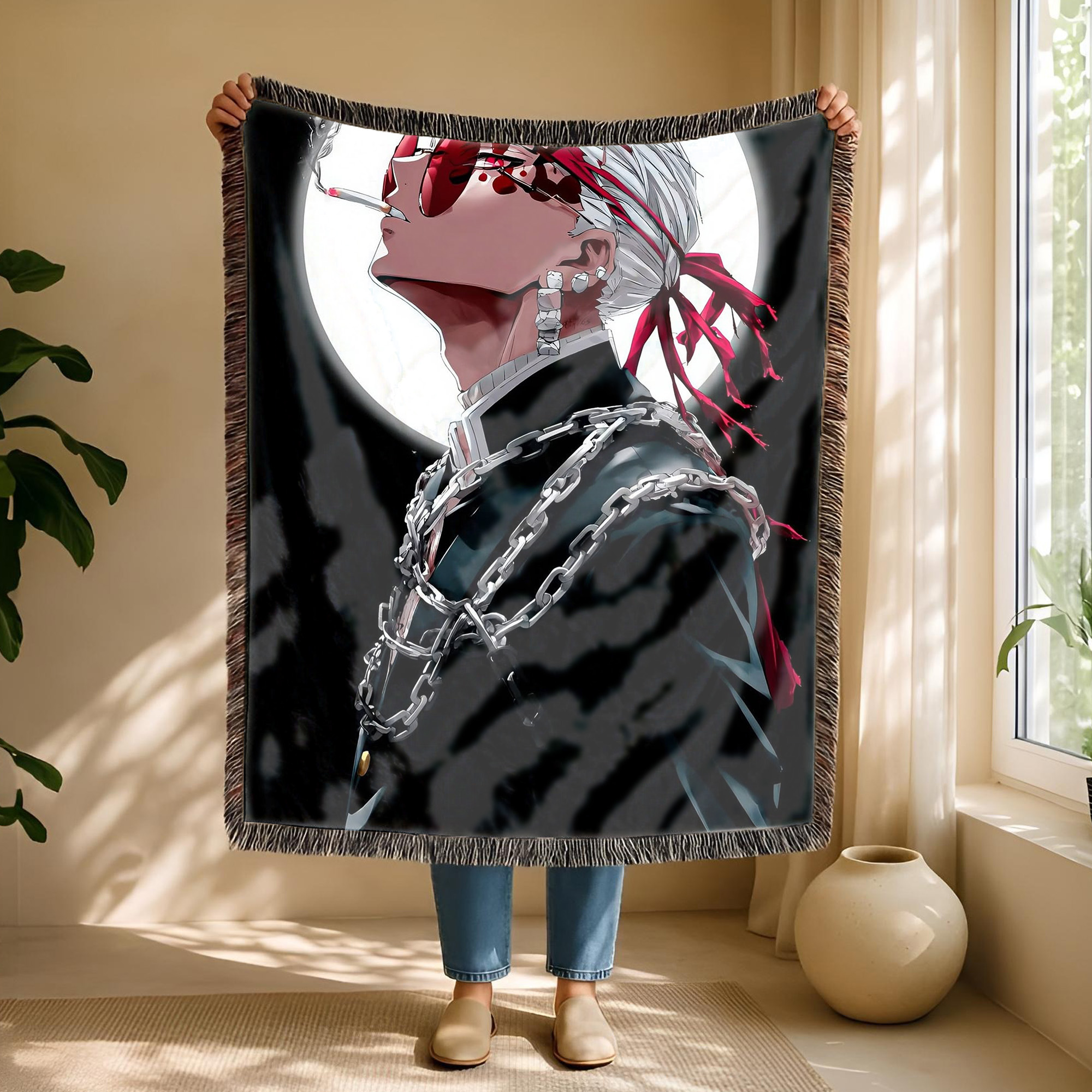Anime Blanket Demon Slayer Kyojuro Rengoku Flame Breathing Pose