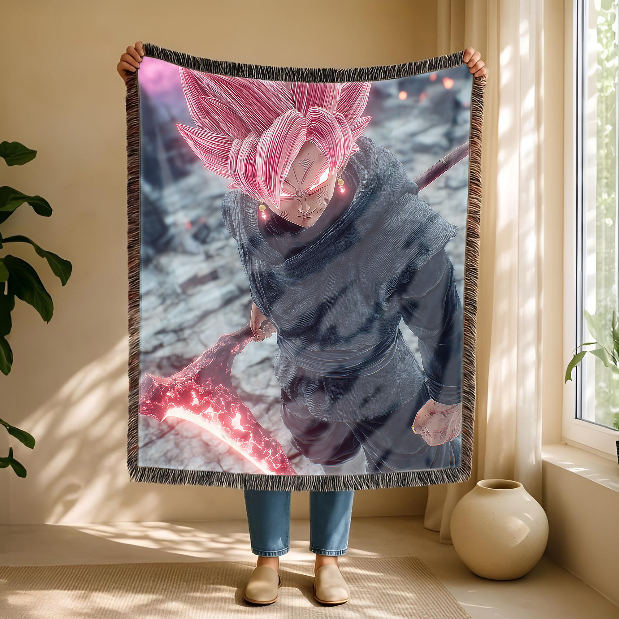 Anime Blanket Super Saiyan Rosé Sword of Hope Pose