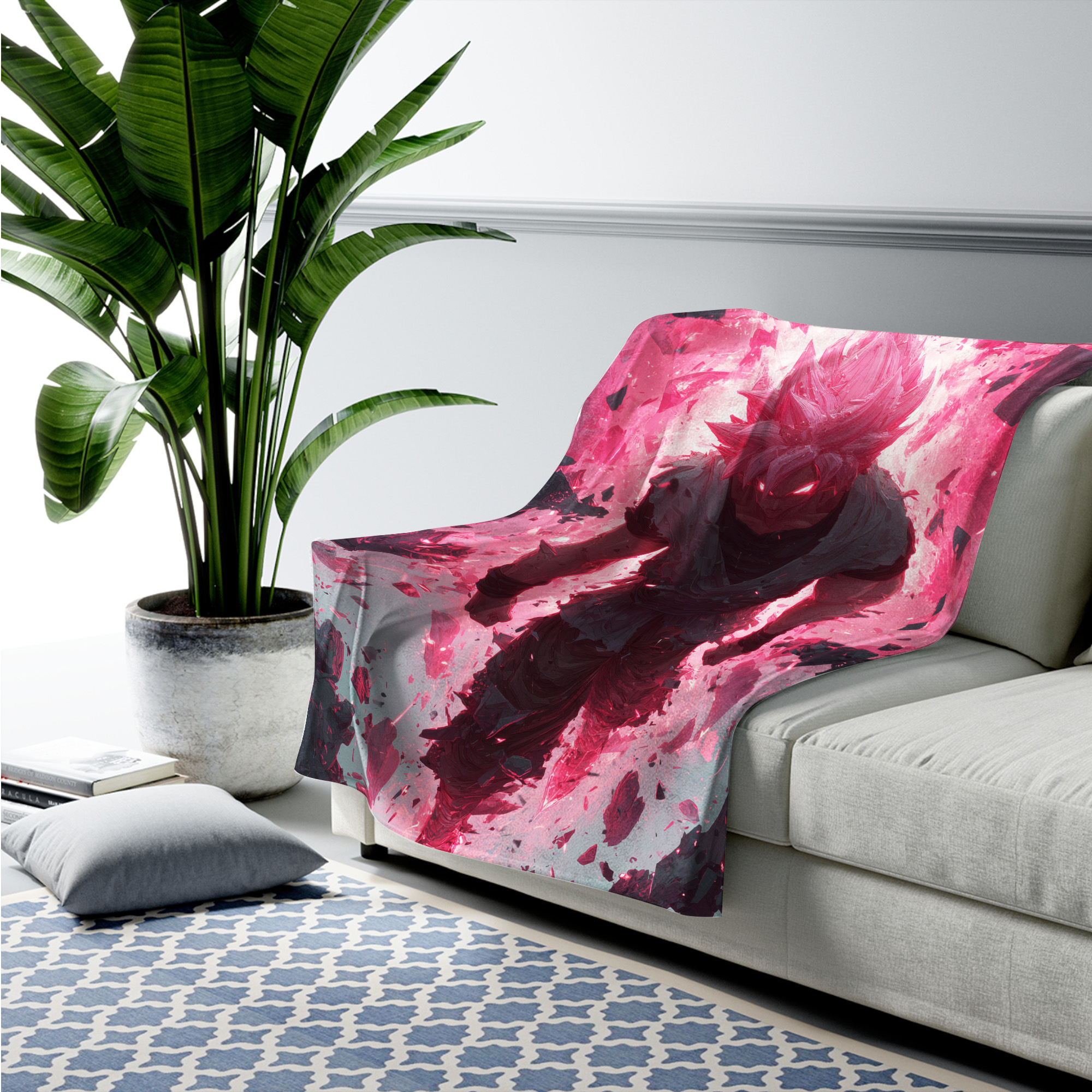 Super Saiyan Battle Pose Fleece Blanket