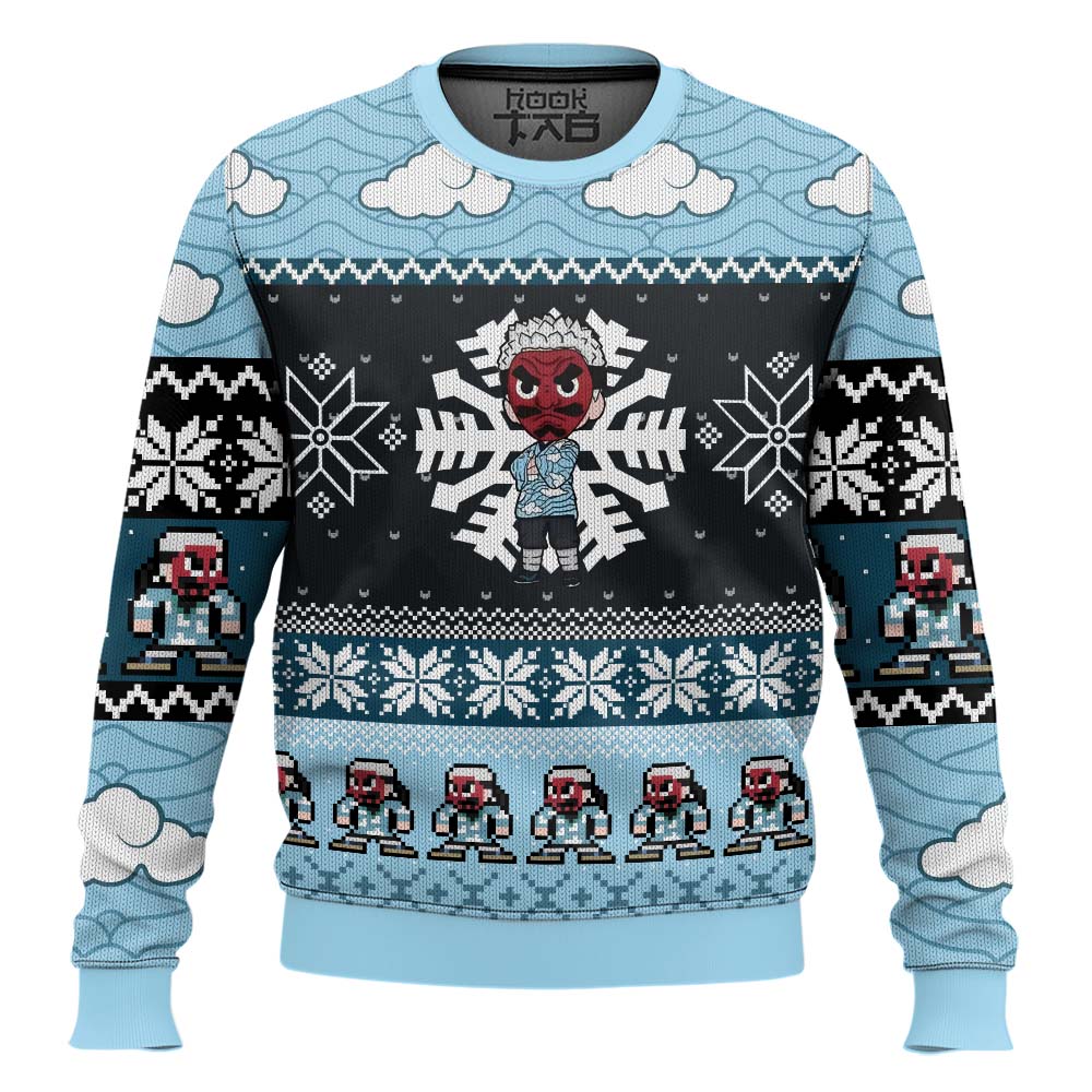 3D Anime Demon Slayer Urokodaki Sakonji Ugly Christmas Sweater