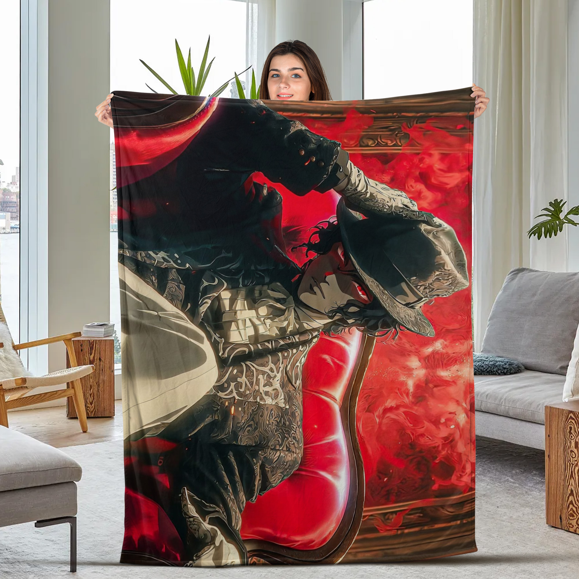 Demon Slayer Muzan Stance Fleece Blanket